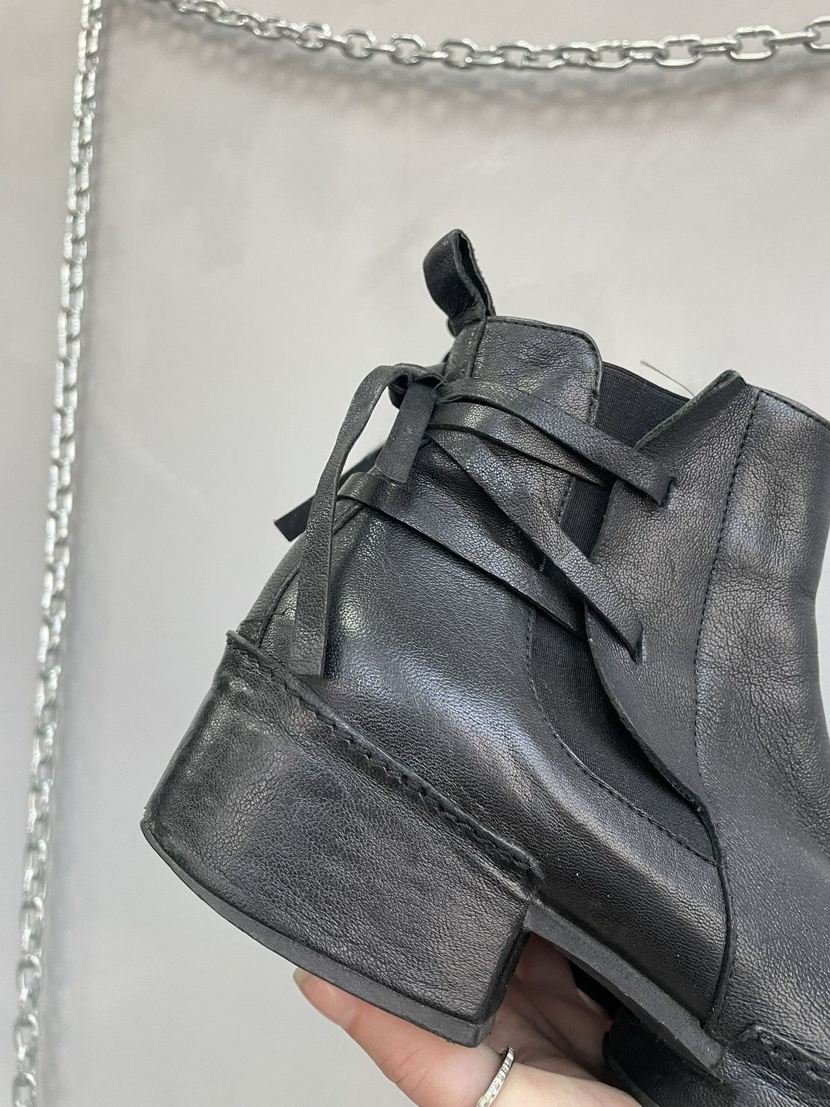 A.S.98 Black Leather Boots rick owens style avant garde y2k Style Size US 8 / IT 38 - 3 Thumbnail