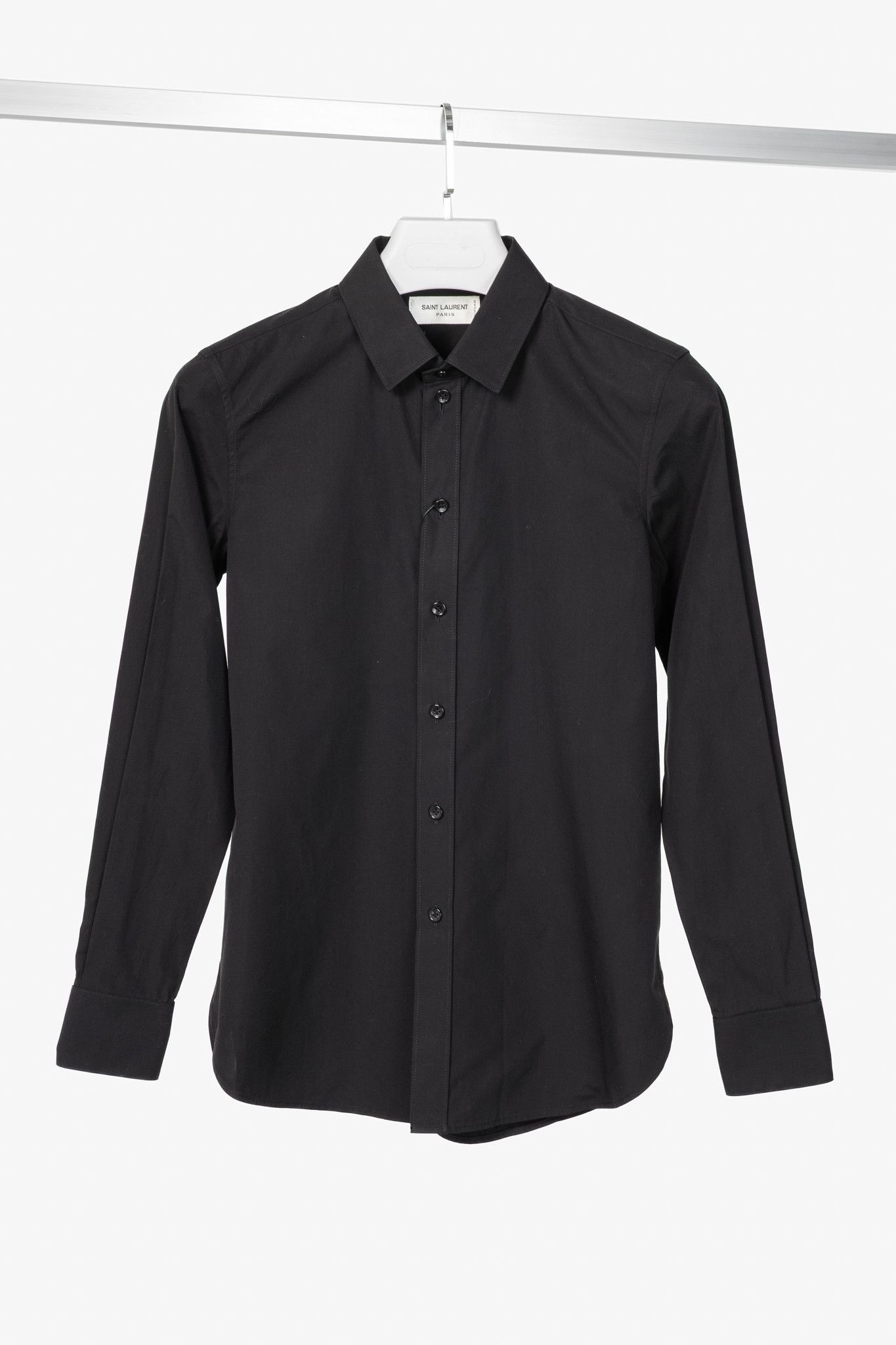 Saint Laurent Black Cotton-Poplin Buttoned Shirt