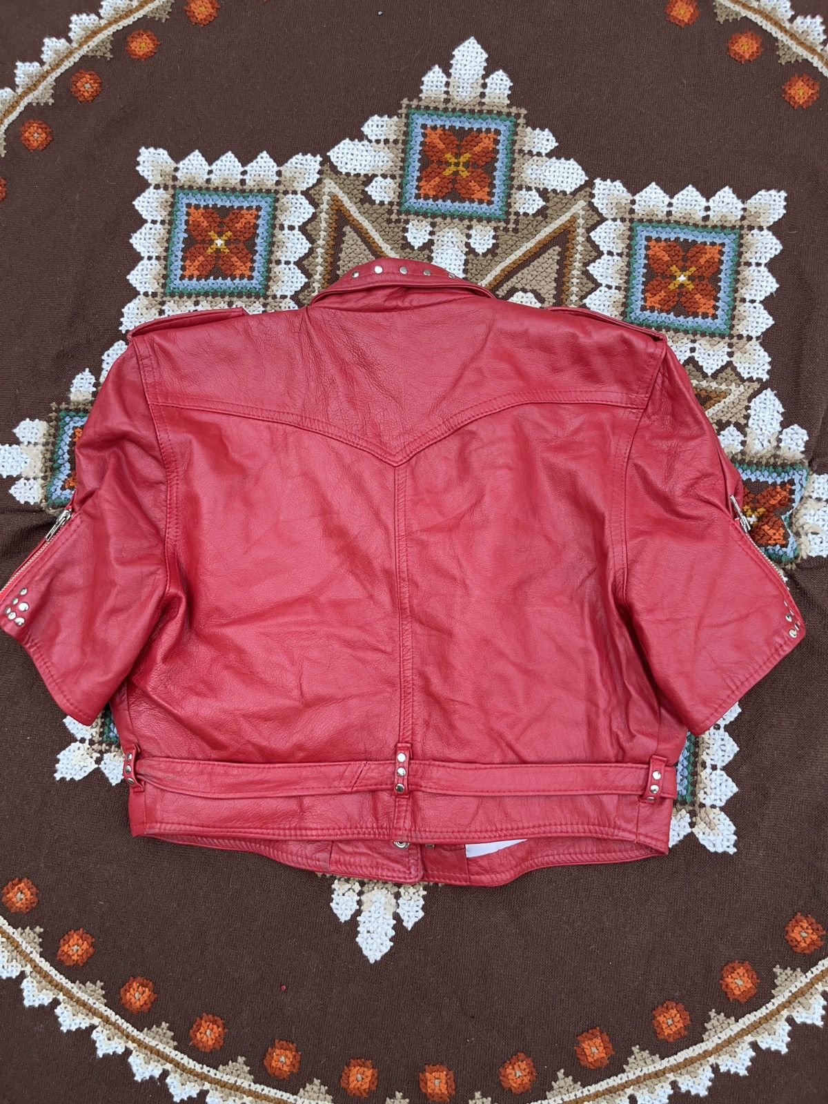 Seditionaries × Vintage Vintage 80s Studded Cropped Leather Jacket Punk Style Size L / US 10 / IT 46 - 2 Thumbnail