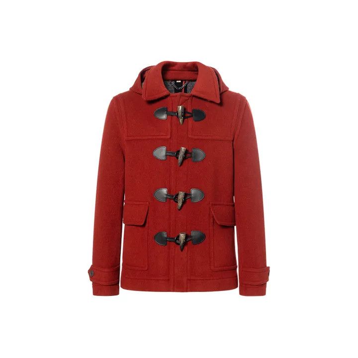 Burberry Red Detachable Hooded Short Coat