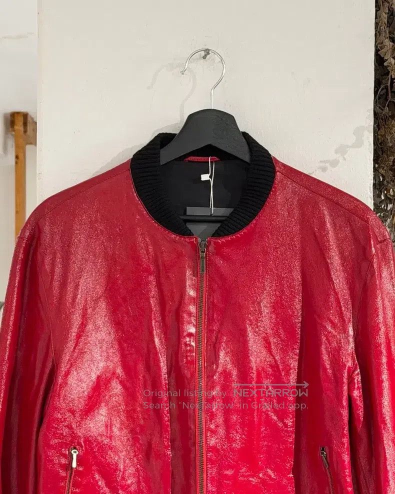 Jil Sander Jil Sander size 48 Red leather bomber jacket Size XS / US 0-2 / IT 36-38 - 4 Thumbnail
