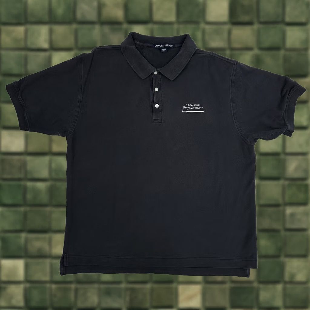 Vintage Excalibur Royal Sterling Polo Shirt XL Black Cotton Golf Driving Beach Mens Size US XL / EU 56 / 4 - 1 Thumbnail