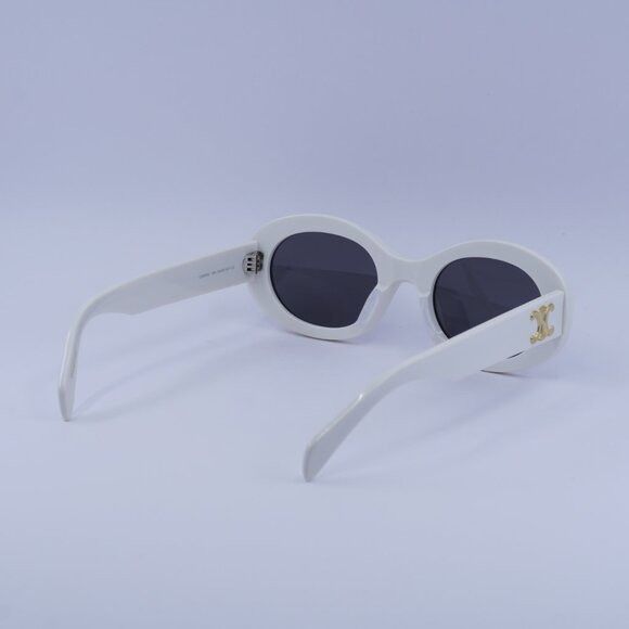 Celine Celine CL40194U 25A Sunglasses Ivory Oval Frame, Smoke Size ONE SIZE - 11 Thumbnail