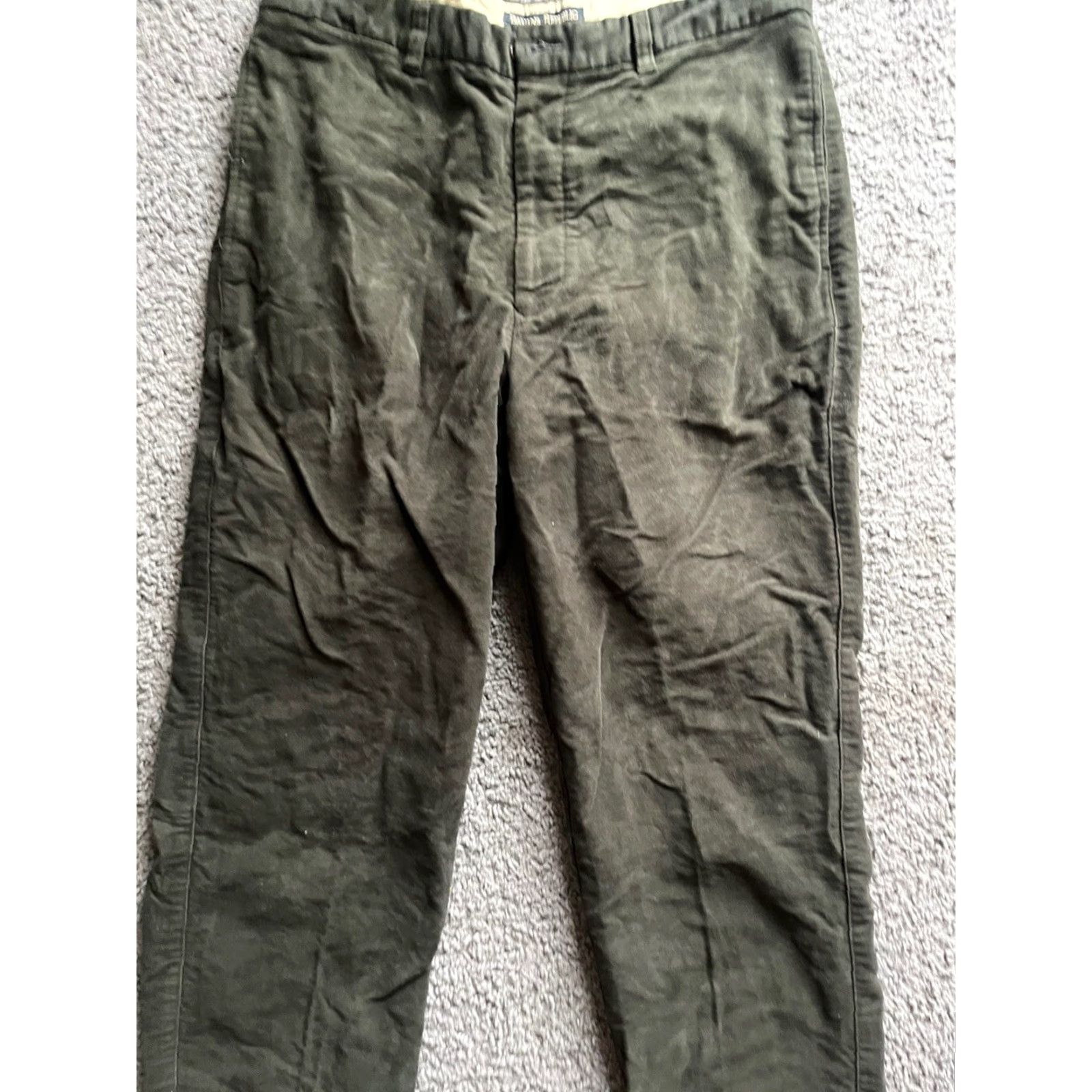 Banana Republic VINTAGE Banana Republic Mens Dress Pants 36L Green Cotton Flat Front Casual 33 In Inseam Mens Shoes? Size US 36 / EU 52 - 2 Thumbnail