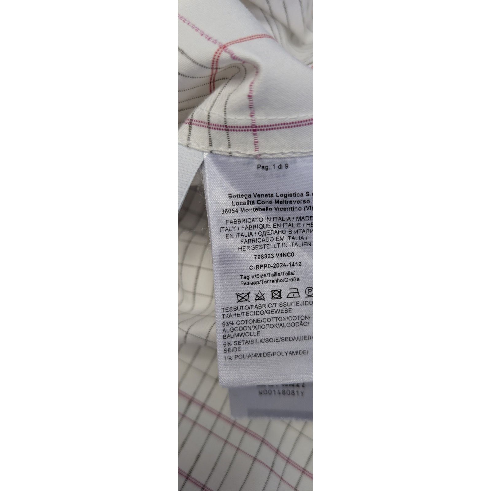Bottega Veneta o1rshd1 Multicolor Notebook Cotton Shirt in Off White / Pink Size US M / EU 48-50 / 2 - 18 Thumbnail