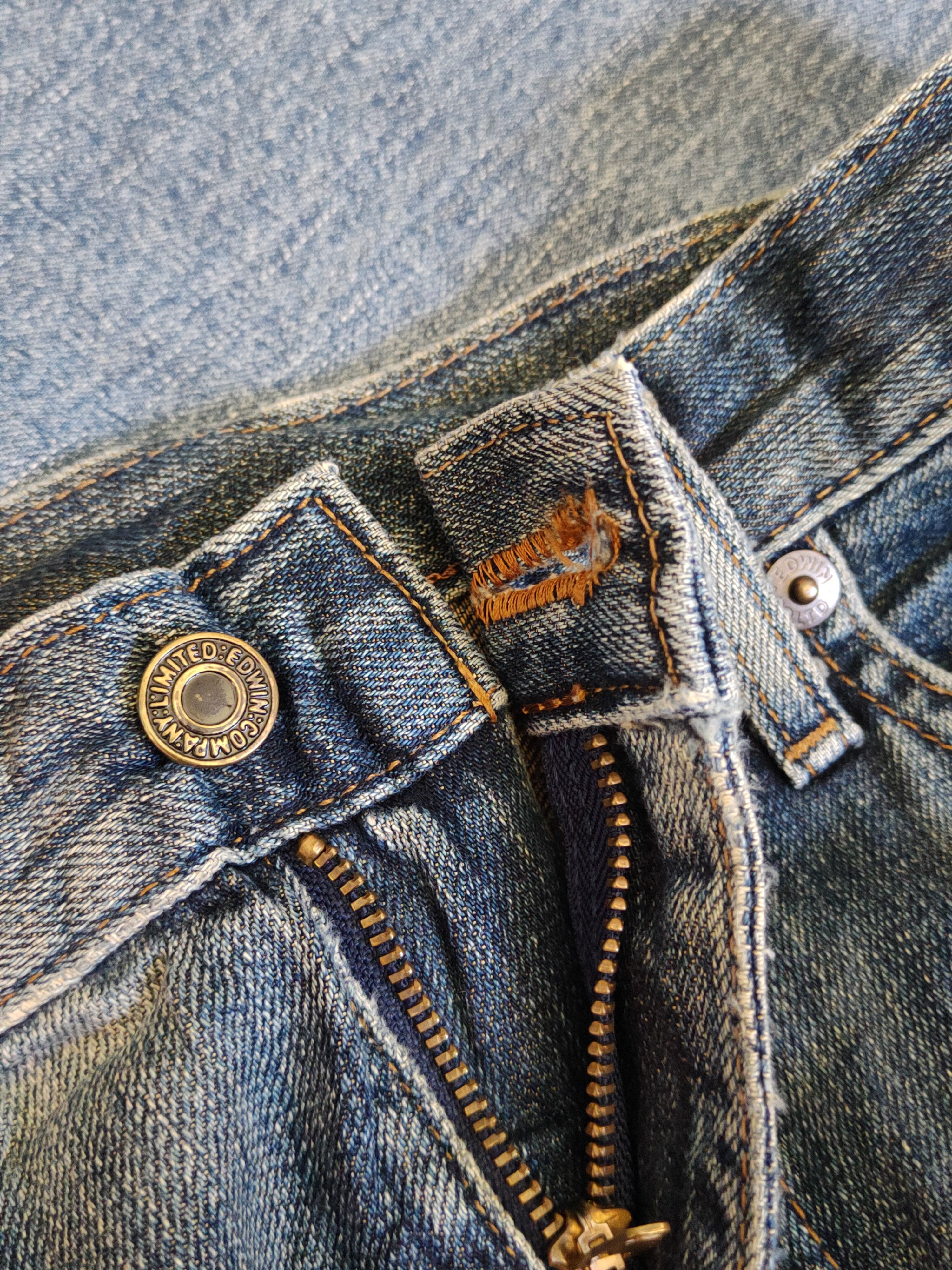 Edwin Edwin Dark Blue Faded Distressed Ripped Jeans #S1640 Size US 28 / EU 44 - 15 Thumbnail