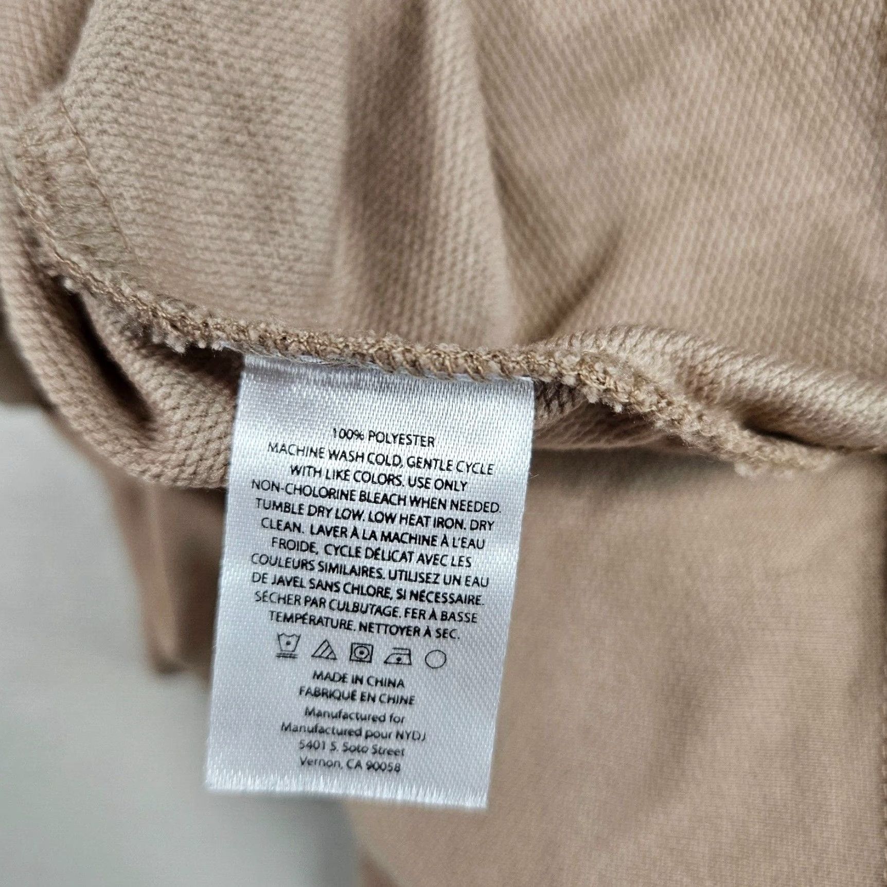 NYDJ NYDJ Womens Tank Top Size S Solid Tan V-Neck Sleeveless Short Length Brown Polyester Shirt Womens Boys? Size S / US 4 / IT 40 - 5 Thumbnail