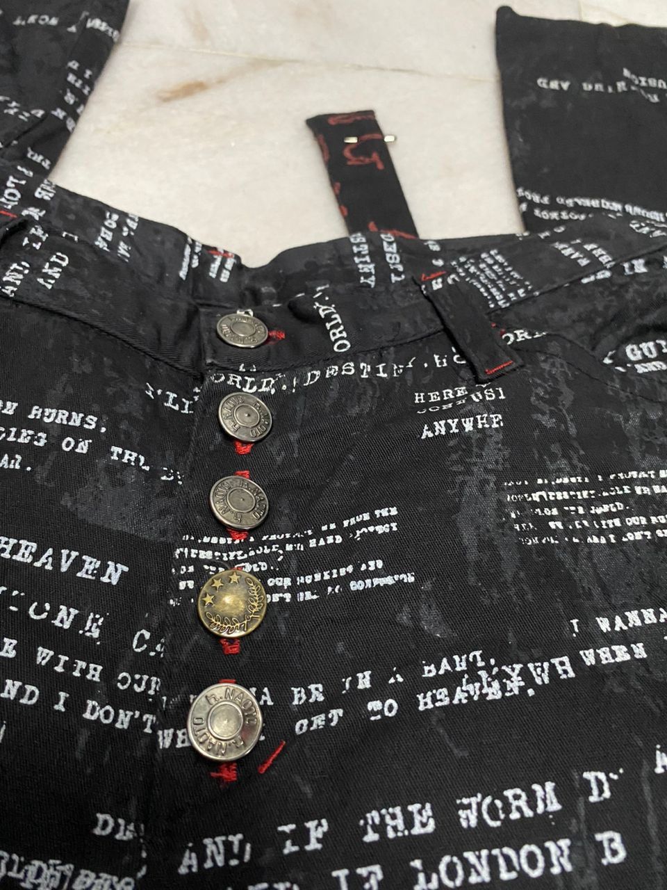 Japanese Brand VINTAGE H.ANARCHY FULL PRINT BONDAGE PUNK PANTS RARE Size US 28 / EU 44 - 9 Thumbnail