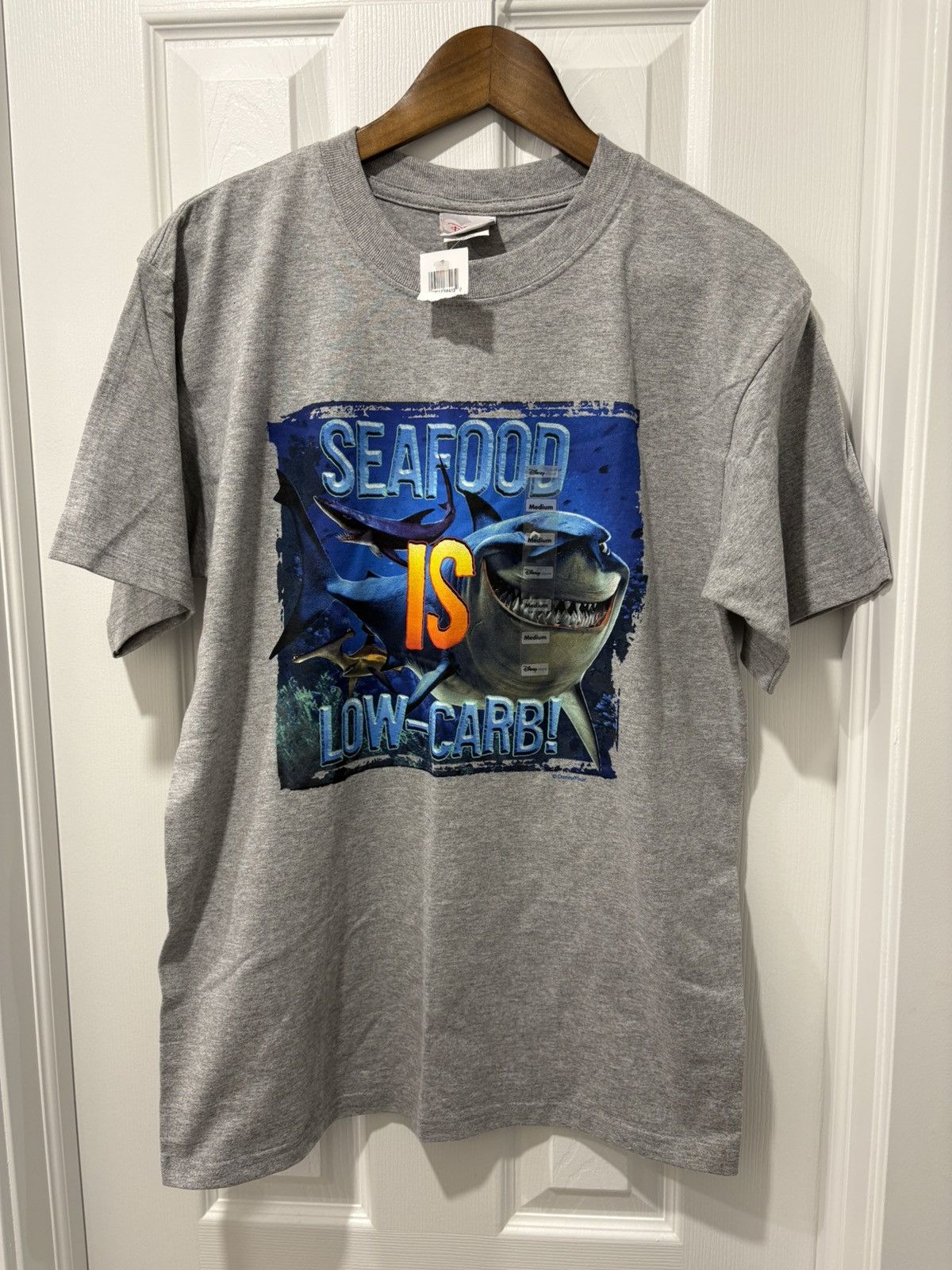 Disney Y2K Disney Finding Nemo Bruce the shark T-shirt Nwt Nos Size US M / EU 48-50 / 2 - 1 Thumbnail