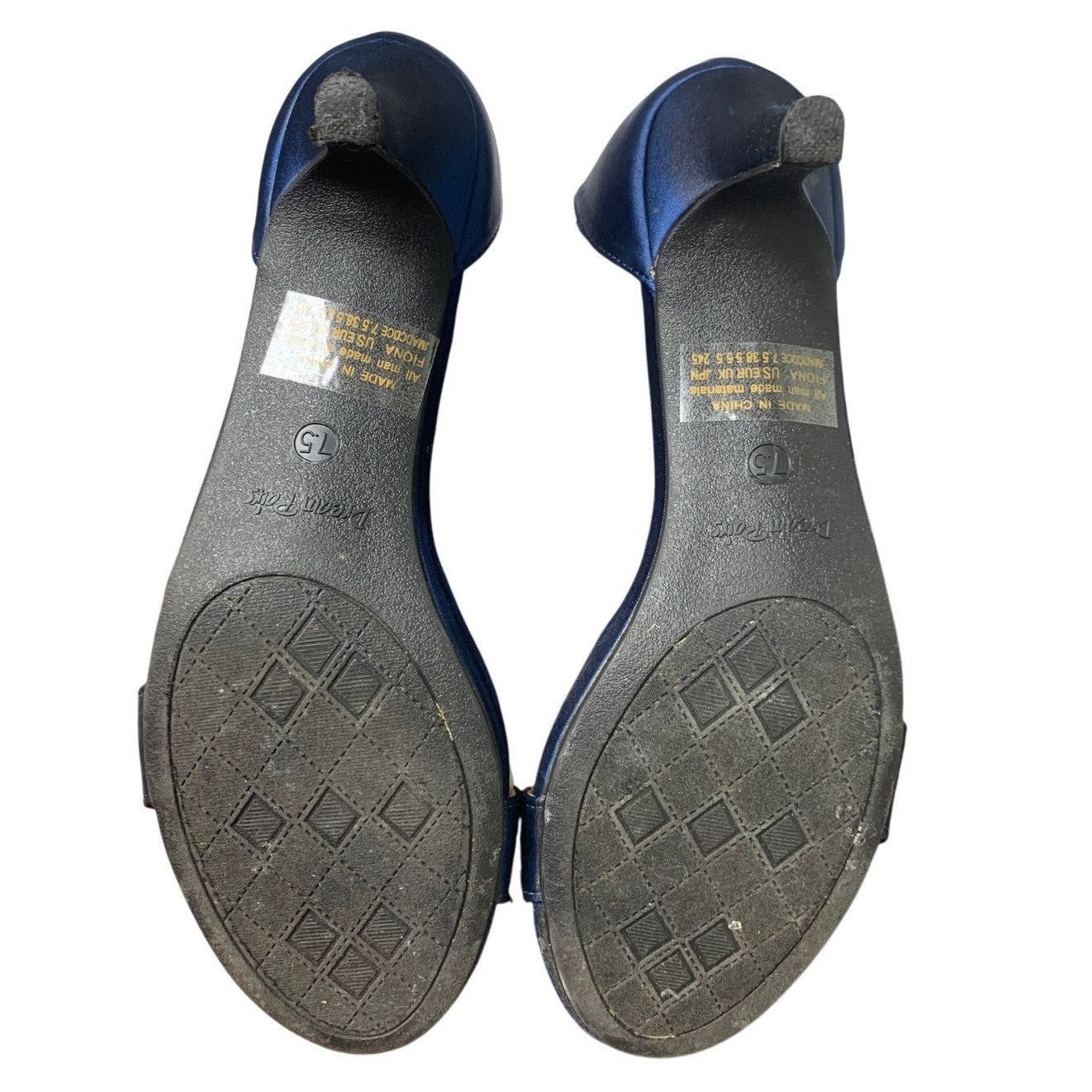 Other Dream Pairs Womens 7.5 Navy Satin Open Toe Ankle Strap Heels Size US 7.5 / IT 37.5 - 7 Thumbnail