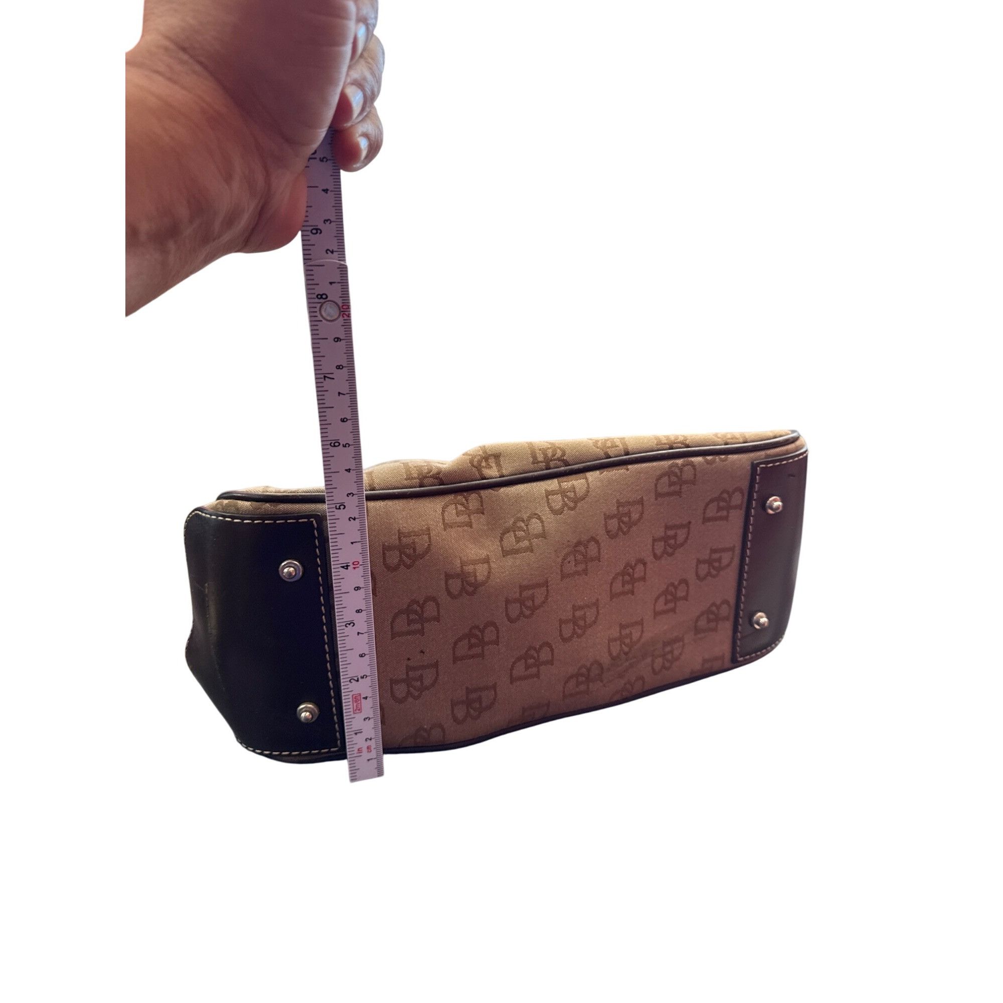 Dooney & Bourke Dooney Bourke womans Brown Leather Canvas Satchel Handbag SK Size ONE SIZE - 10 Thumbnail