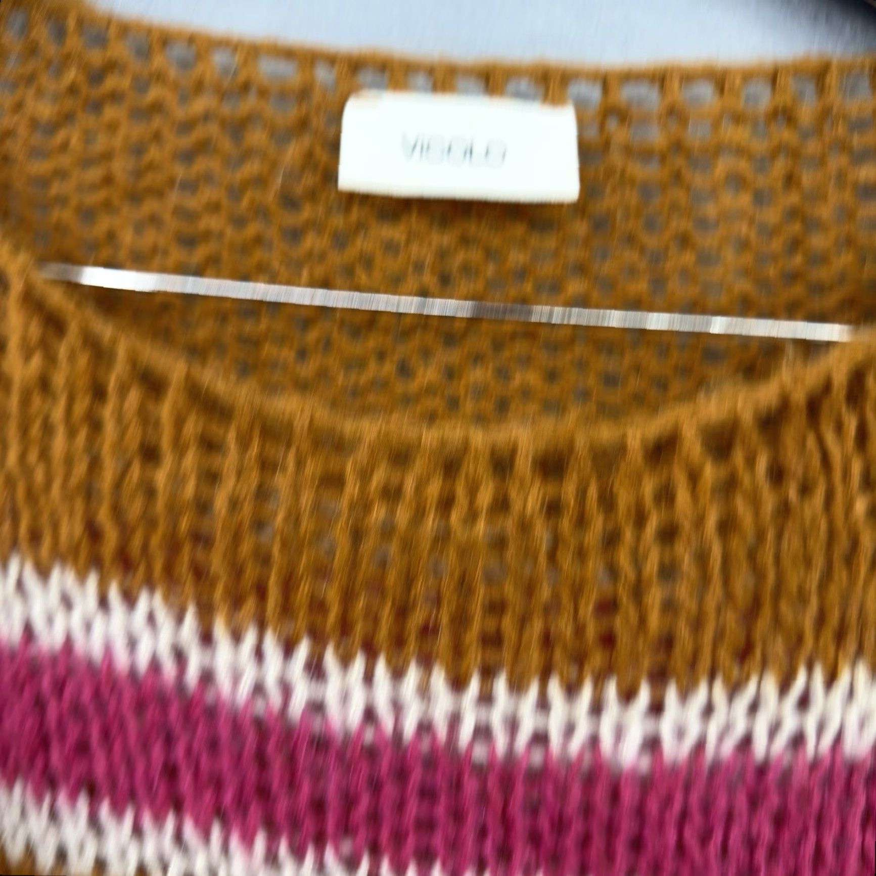 Vintage Vicolo Sweater Women M Striped Open Knit Dolman Crew Neck Casual Knit Pullover Beige Classic, Preppy Womens Fashion Size M / US 6-8 / IT 42-44 - 4 Thumbnail