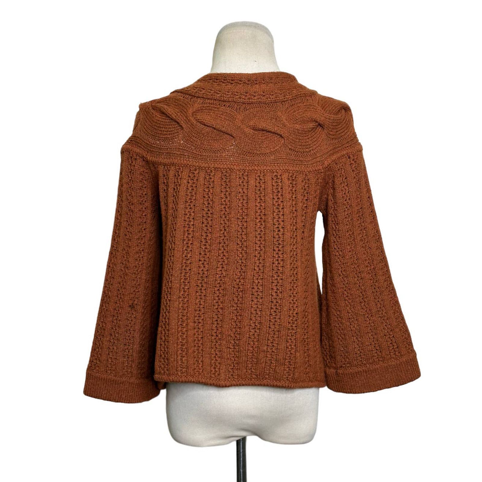 Escada Escada brown 3/4 sleeves buttoned cardigan size Small Size S / US 4 / IT 40 - 2 Thumbnail