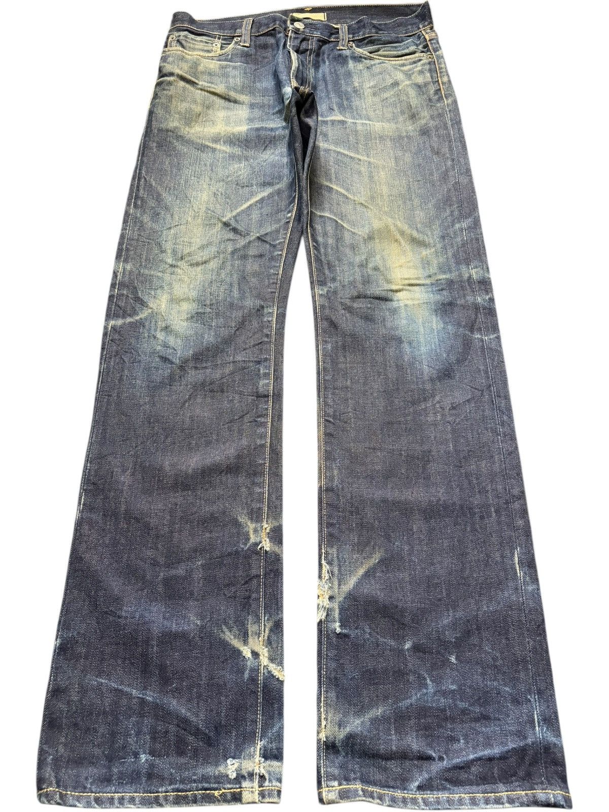 Uniqlo Vintage Japanese Uniqlo Mud Wash Distress Loose Jeans Size US 31 - 1 Thumbnail