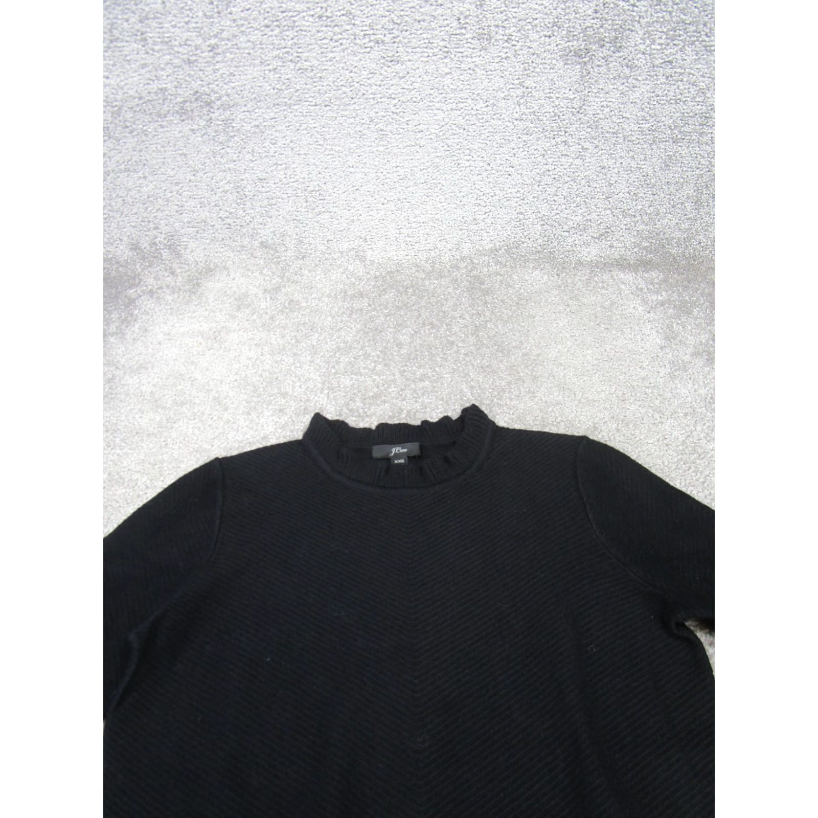 J.Crew J.CREW Shirt 2Xs Womens Black Knit Tee Ruffle Womens Size XXS / US 00 / IT 34 - 2 Thumbnail