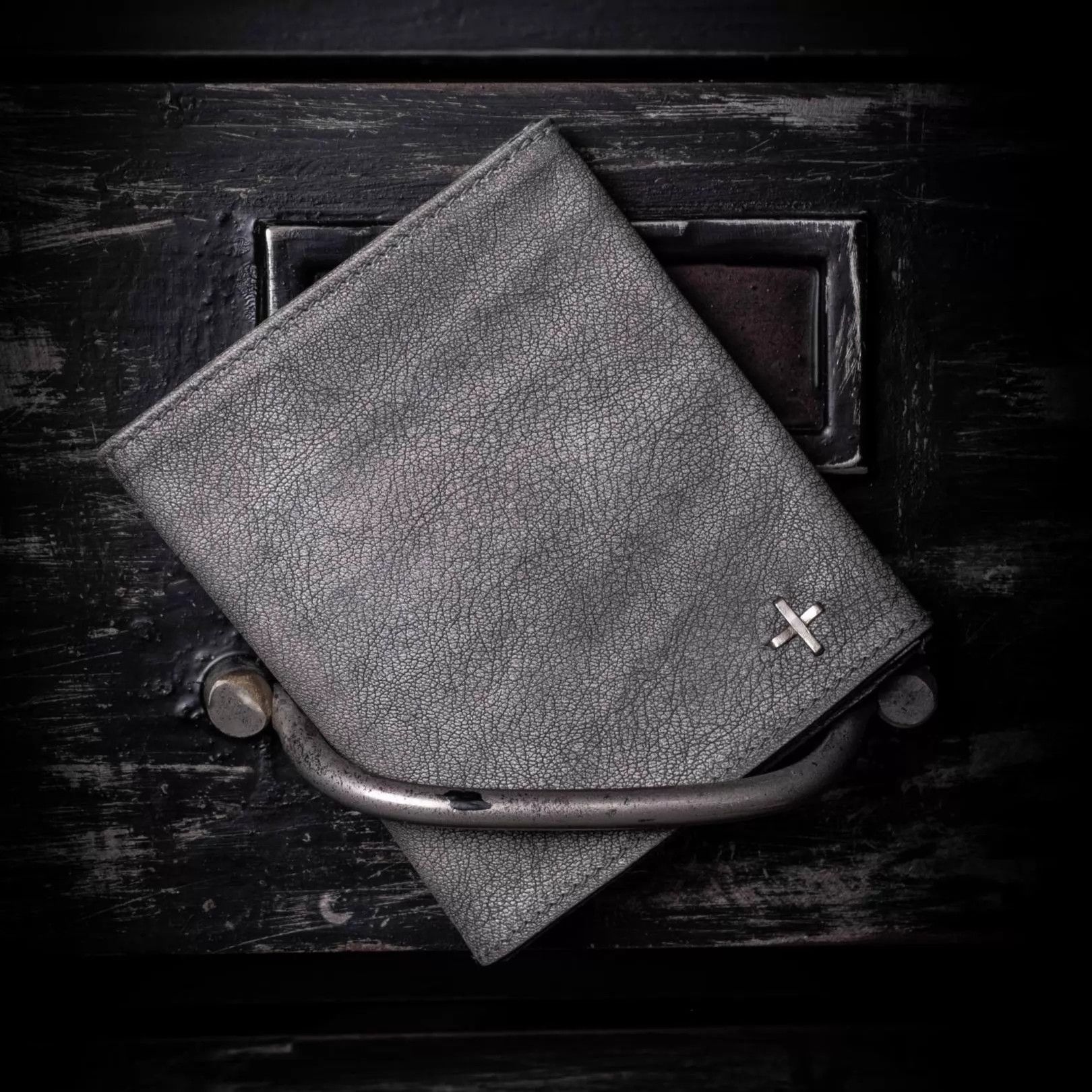 Ma+ M.A+ Maurizio Amadei Rare Elephant Gray Distressed Leather Wallet Size ONE SIZE - 4 Thumbnail