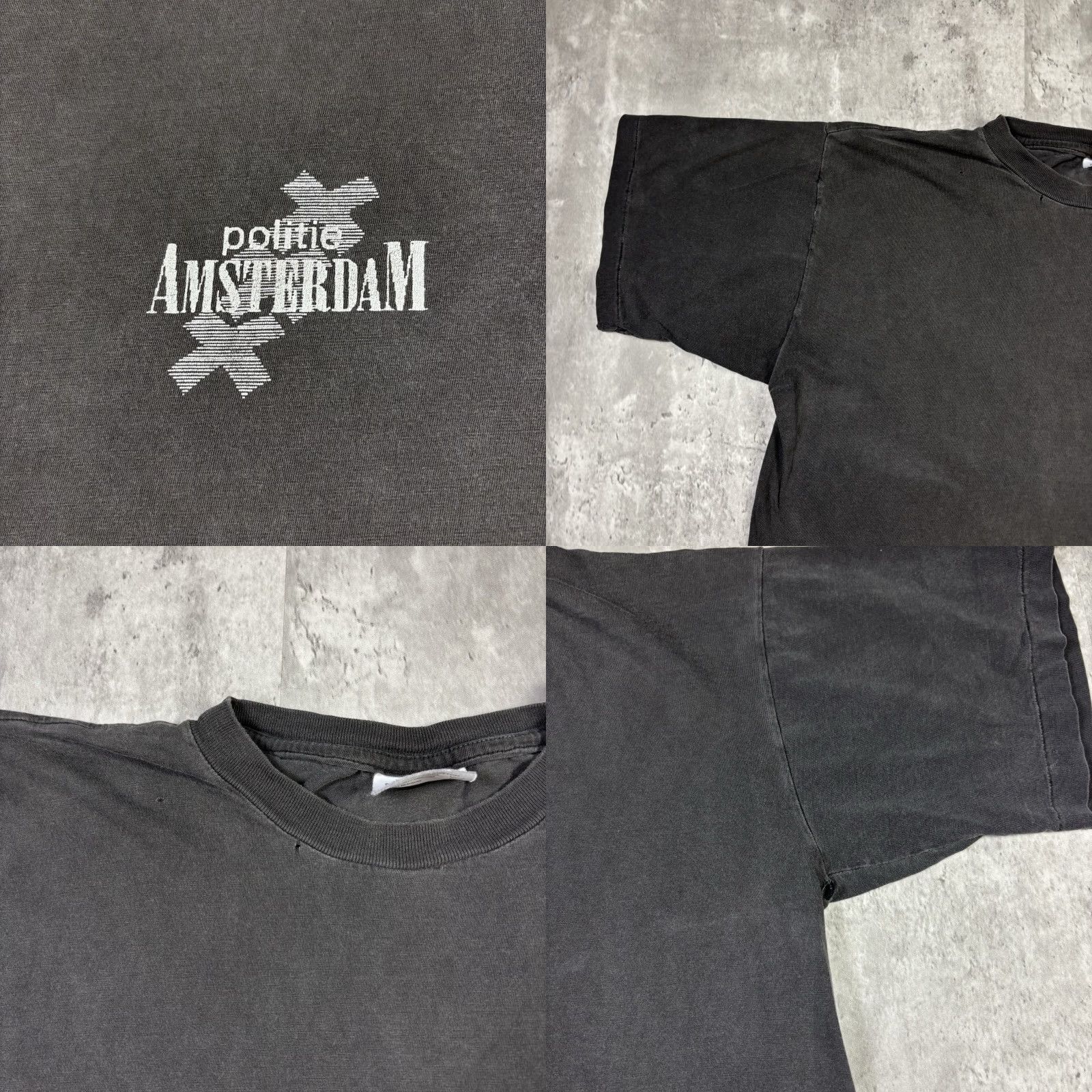 Vintage VINTAGE Politie Amsterdam T Shirt Black Single Stitch Faded Adult XL 90s Size US XL / EU 56 / 4 - 8 Thumbnail
