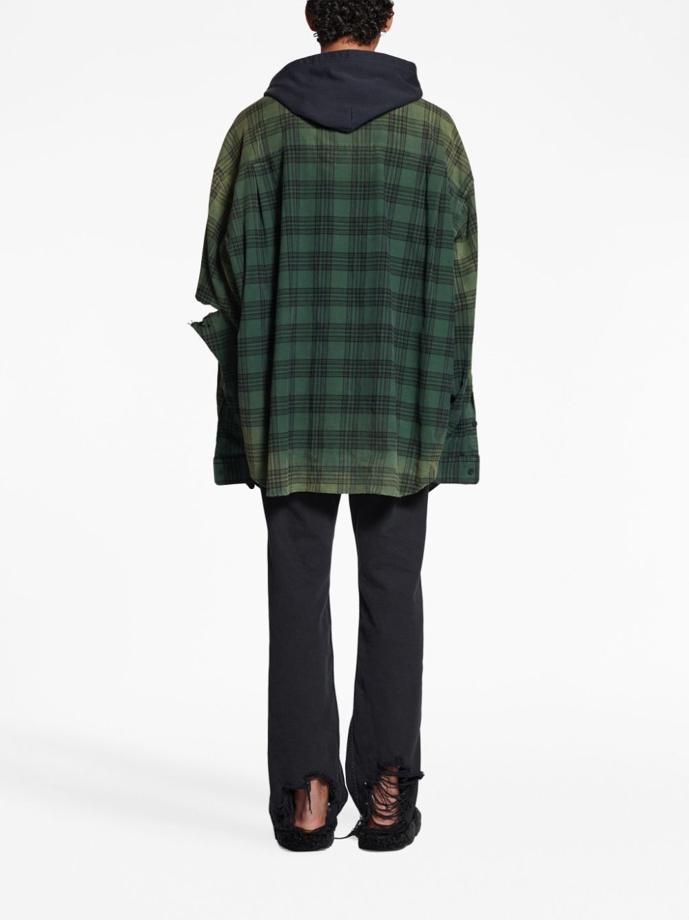 Balenciaga o1loc1c0925 746369 Hooded Shirt Oversized in Multicolor Size US L / EU 52-54 / 3 - 4 Thumbnail