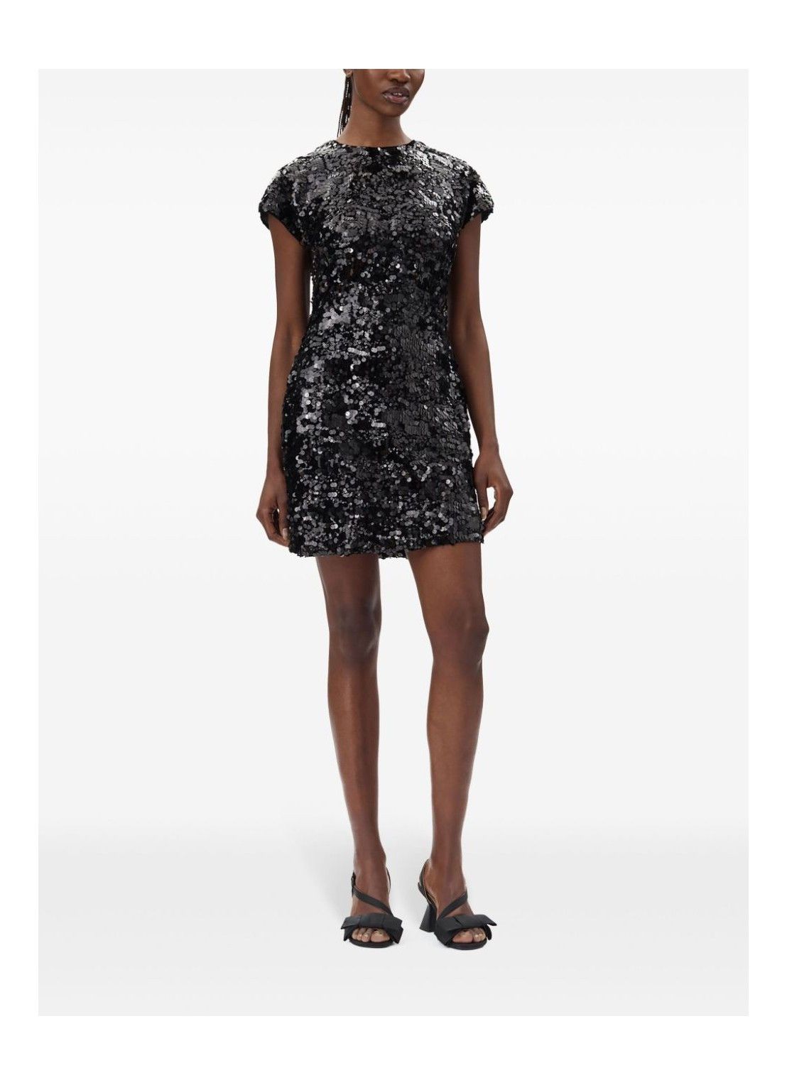 Ganni o1s22i1n0525 Velvet Sequins Mini Dress in Black Size XS / US 0-2 / IT 36-38 - 2 Thumbnail