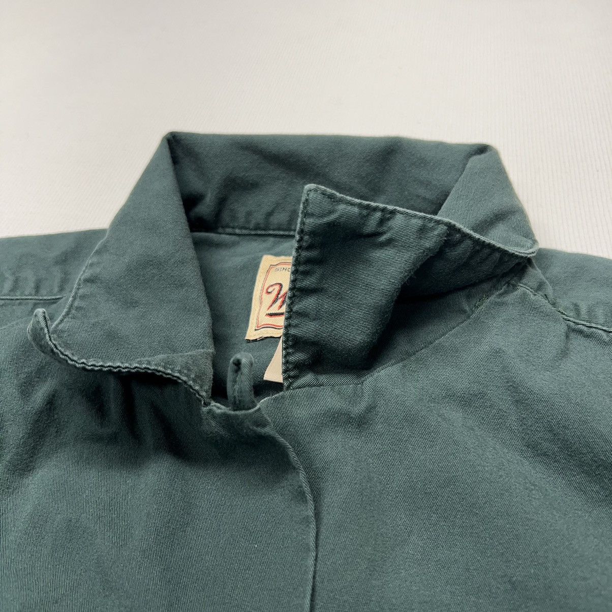 Vintage × Woolrich Woolen Mills Woolrich Button Up Shirt Green Pocket Solid Fern Classic Size M / US 6-8 / IT 42-44 - 11 Thumbnail
