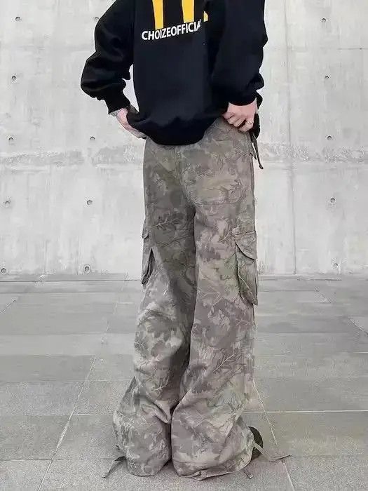 Japanese Brand Camo Floral Graphic Baggy Cargo Wide Leg Pants Size US 32 / EU 48 - 3 Thumbnail