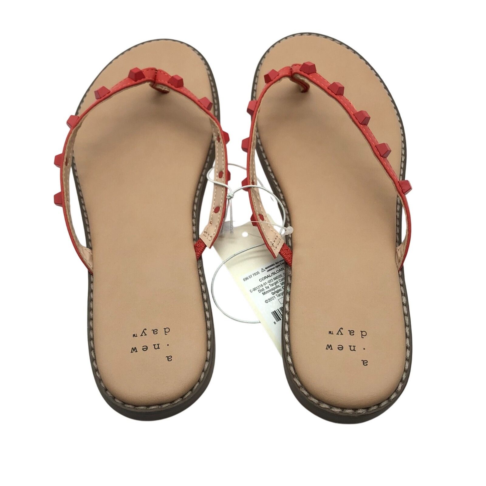 Other A New Day Womens Sloan Sandals Flip Flops Faux Leather Studd Size US 6.5 / IT 36.5 - 3 Thumbnail