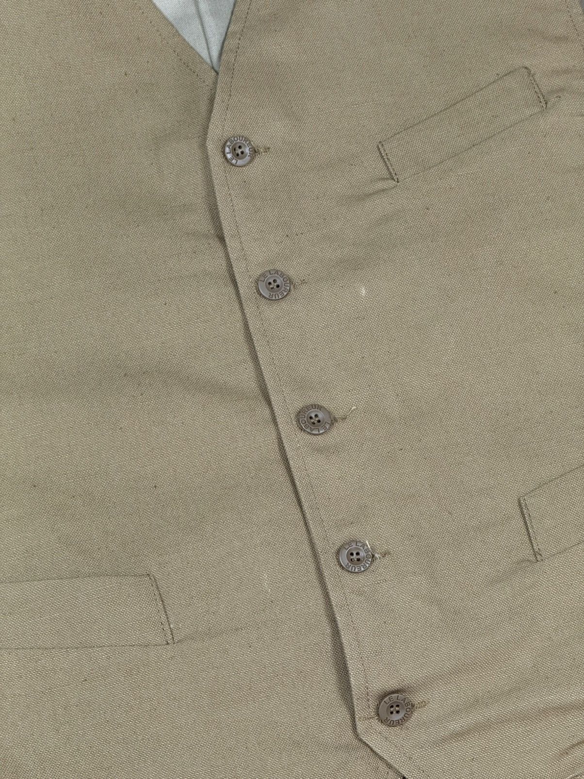 Le Laboureur × Vintage Vintage Le Laboureur Cotton Linen Button Up Work Belted Vest Size US L / EU 52-54 / 3 - 6 Thumbnail