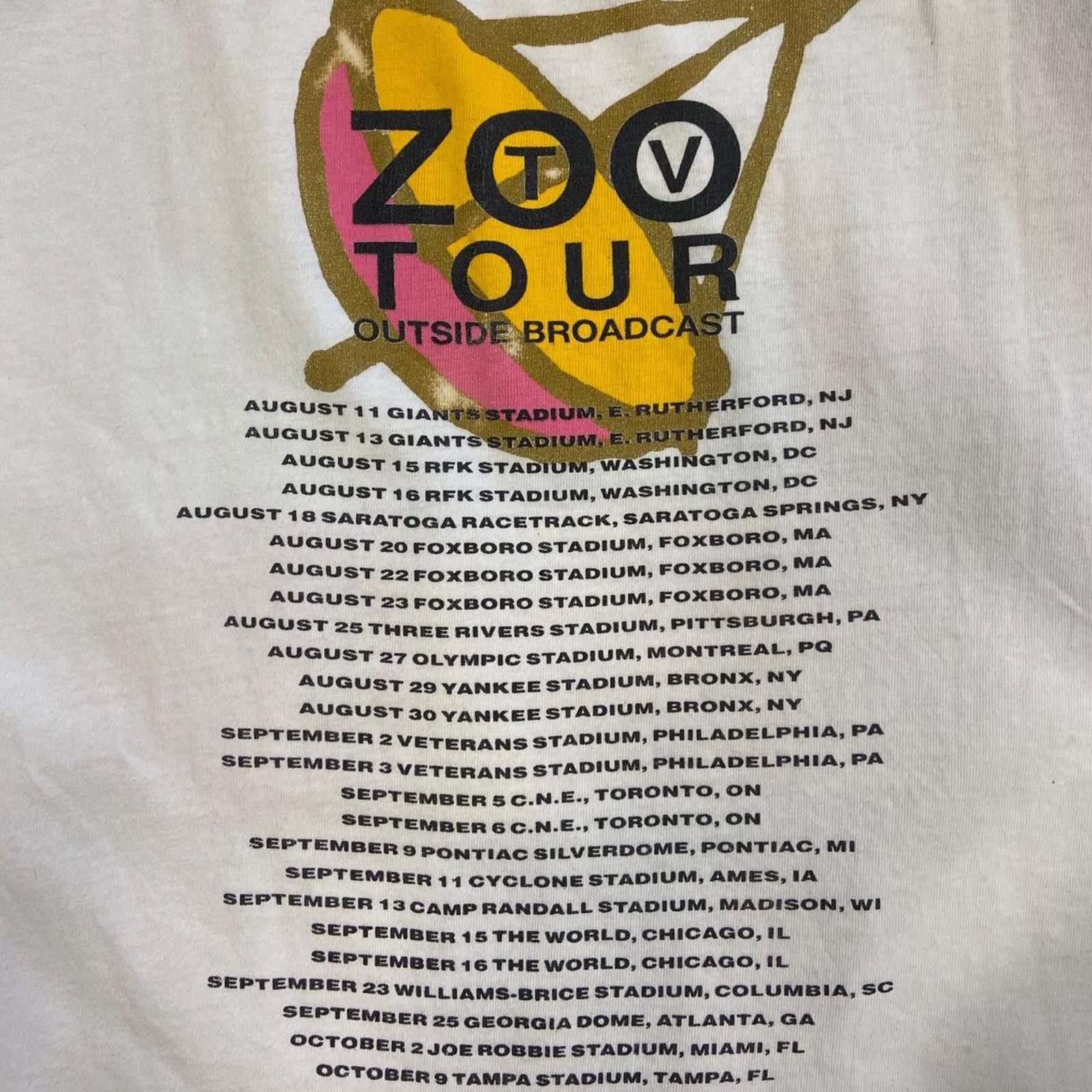 Hanes Vintage 1992 U2 Zoo Tv Tour Tee Size US XL / EU 56 / 4 - 7 Thumbnail