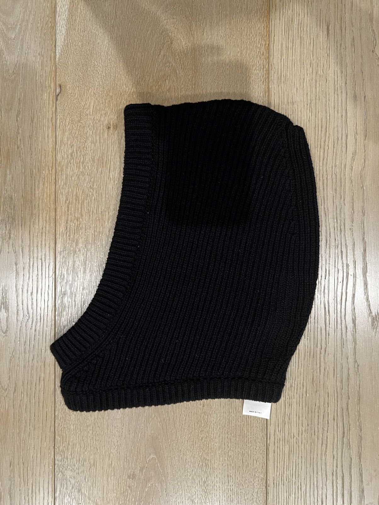 image of Rick Owens Fw21 Gethsemane Cashmere Hood Balaclava in Black, Men's