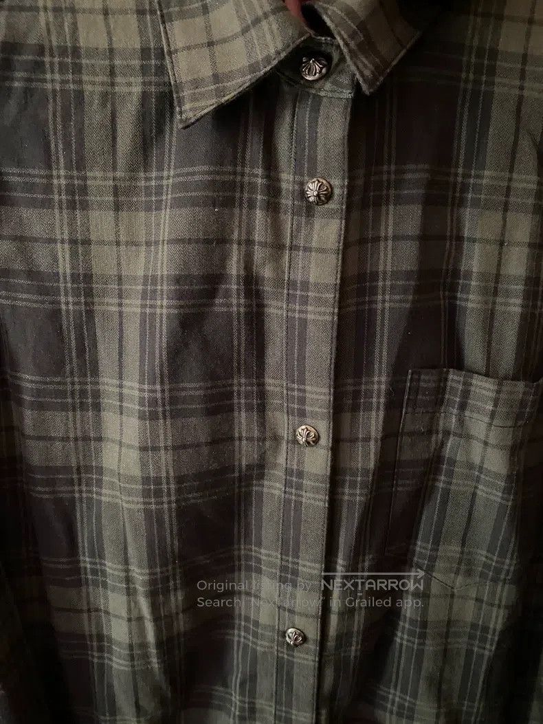 Chrome Hearts CHROME HEARTS Size S Grey checkered silver button shirt Size S / US 4 / IT 40 - 2 Thumbnail