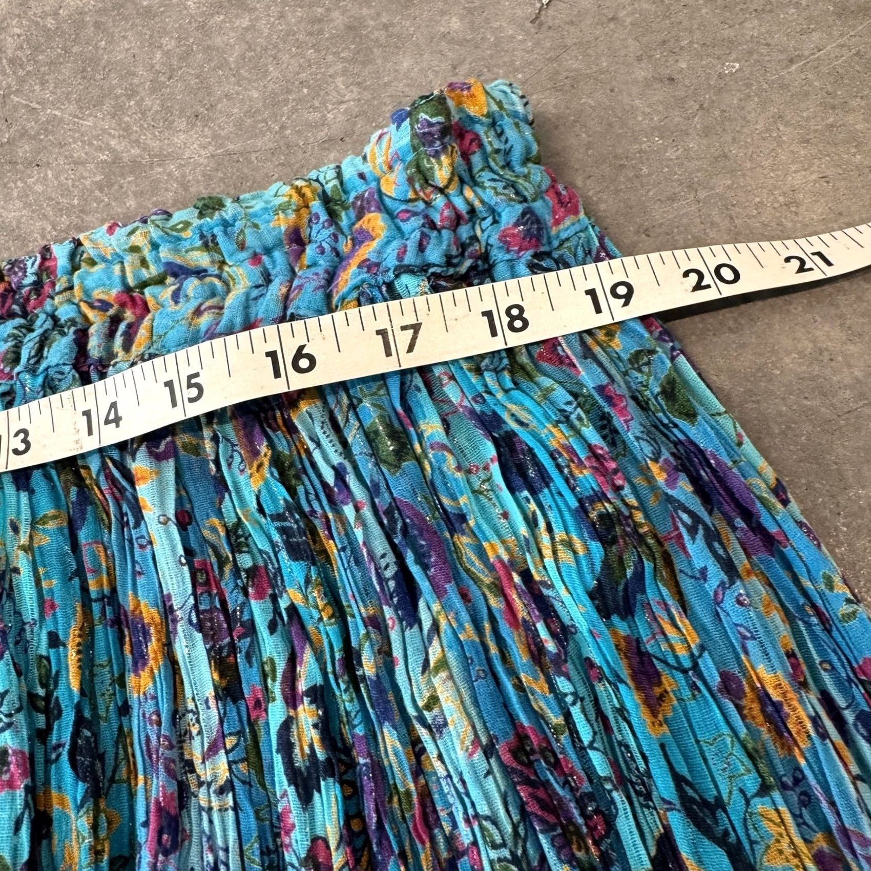 Vintage VINTAGE Y2K Cottagecore Fairy Floral Blue Wimsical Metallic Tier Midi Skirt L Skirt Women Reg Flare Midi Blue Womens L Size 36" / US 14 / IT 50 - 4 Thumbnail