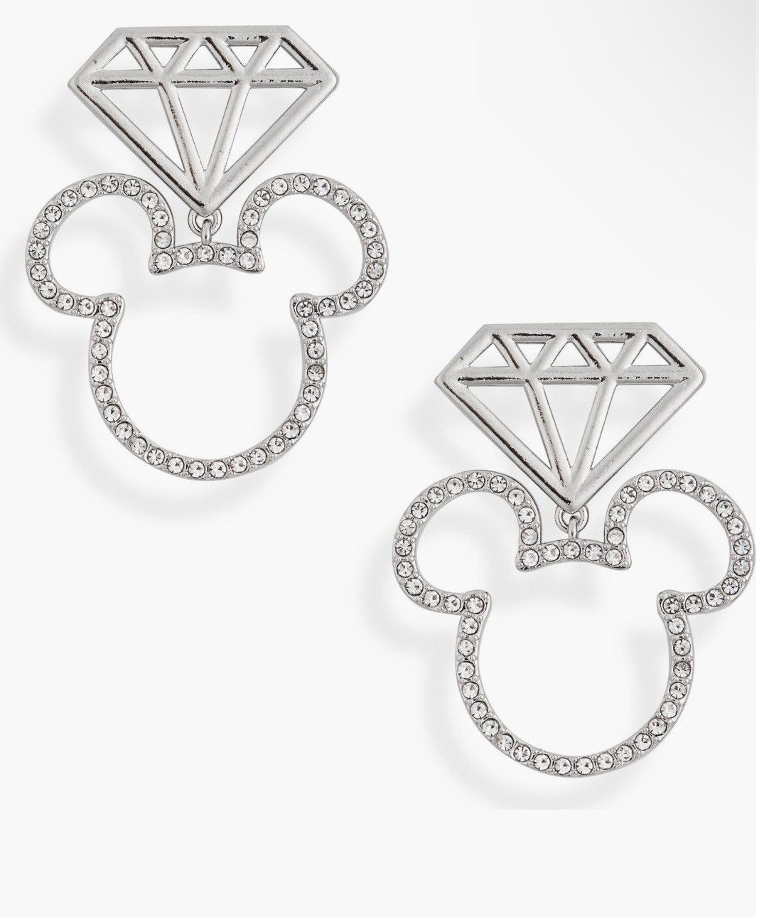 Disney Baublebar x Disney Mickey Mouse Diamons Outline Drop Earring Size ONE SIZE - 1 Thumbnail