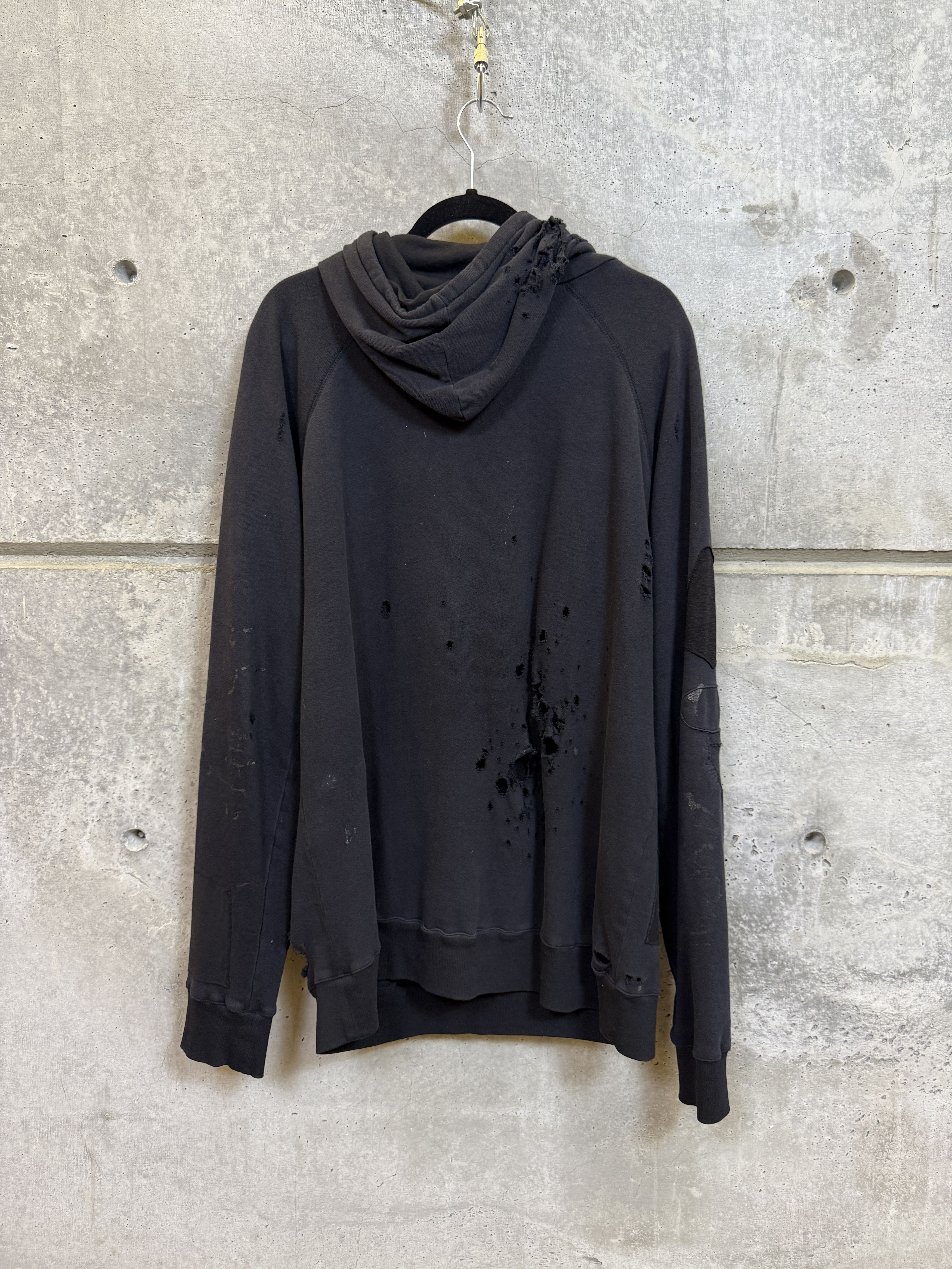 Greg Lauren Greg Lauren Black Fleece Patchwork Destroyed Hoodie Size US M / EU 48-50 / 2 - 2 Thumbnail