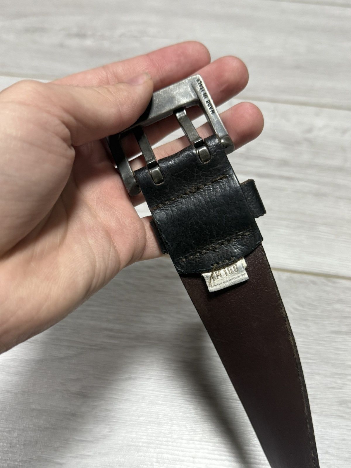 Diesel Diesel vintage leather double belt spell out Size ONE SIZE - 3 Thumbnail