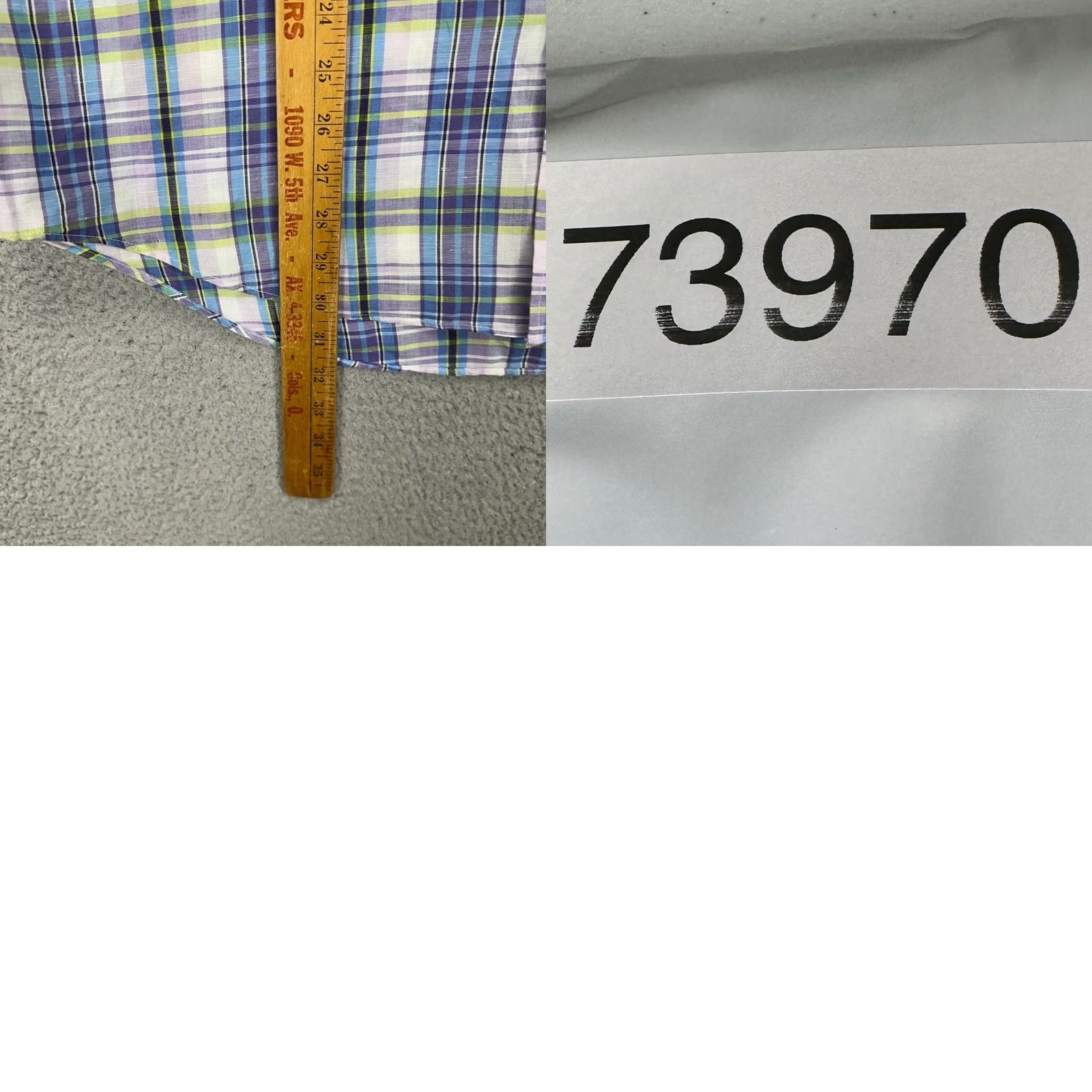 Nautica Nautica Button-Up Shirt Men Large Purple Blue Plaid Short Sleeve Linen Blend Cotton Linen Microfiber Breathable Button-Down Collared Pocket? Size US L / EU 52-54 / 3 - 8 Thumbnail