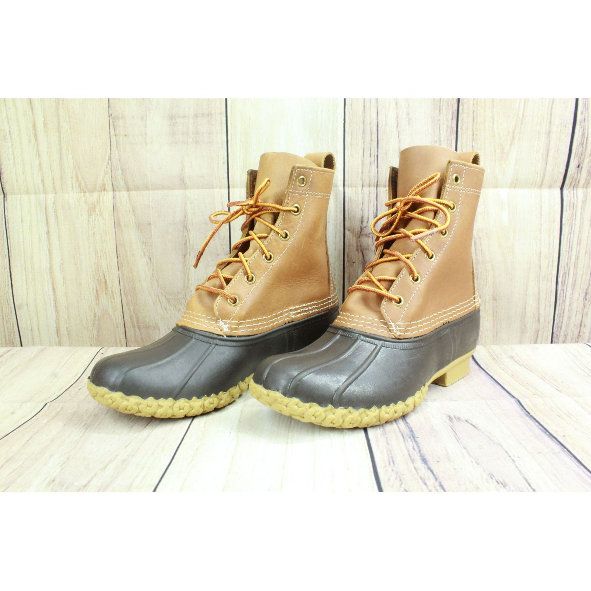 L.L. Bean × Leather LL Bean Womens Brown Leather Unlined Ankle Duck Boots Size US 6 / IT 36 - 3 Thumbnail