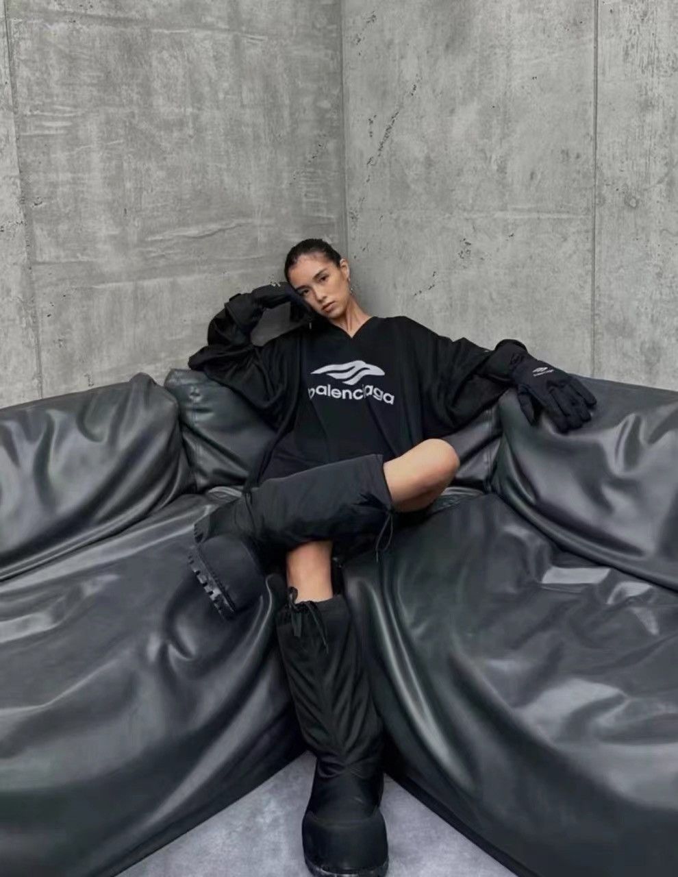 Balenciaga Balenciaga 3B Logo Reflective Ski Gloves Nylon & Cowhide K28 Size ONE SIZE - 3 Thumbnail