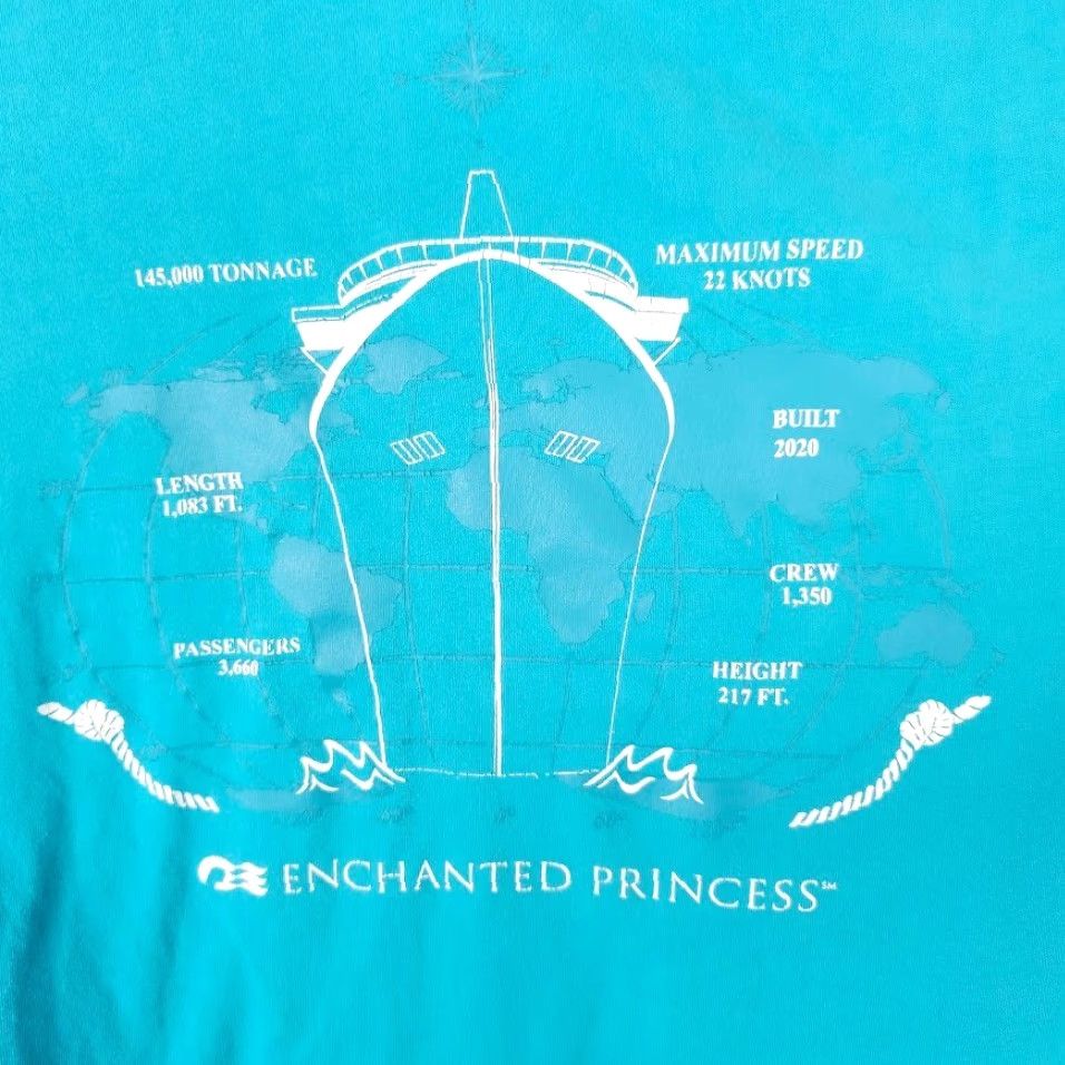 Prince Princess T Shirt Mens Large Blue Cruise Ship RELAXED Fit Graphic Tee Travel Souvenir 2010-2019 Vintage No Size US L / EU 52-54 / 3 - 5 Thumbnail