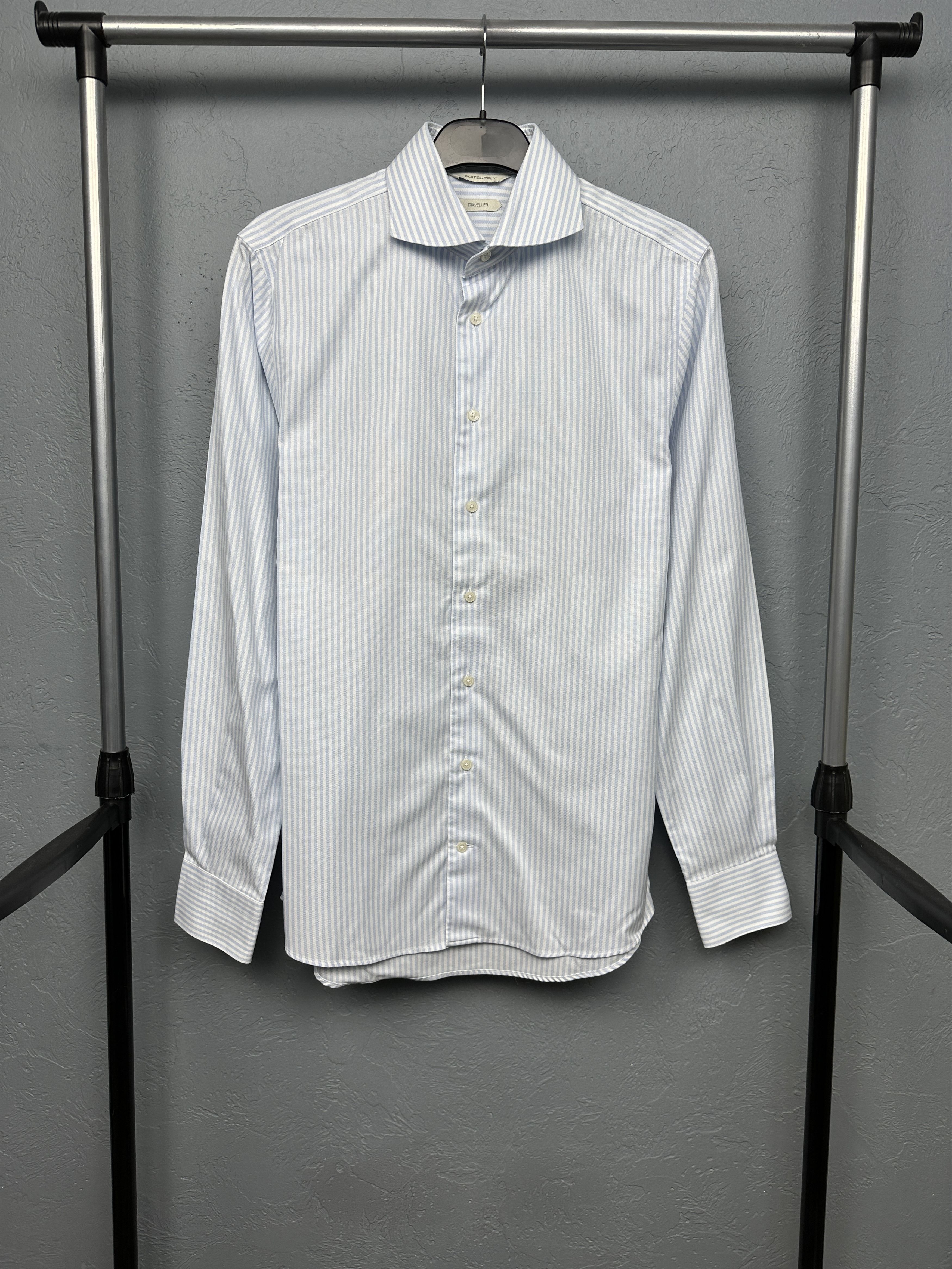 Suitsupply Suitsupply Mens Long Sleeve Striped Shirt Slim Fit Size US M / EU 48-50 / 2 - 1 Thumbnail