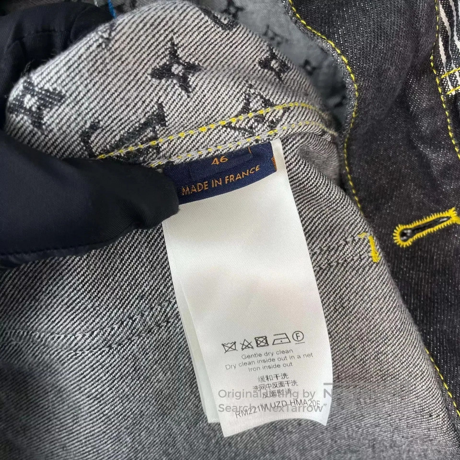 Louis Vuitton Black Denim Jacket with Pattern Details Size S. Size US S / EU 44-46 / 1 - 4 Thumbnail