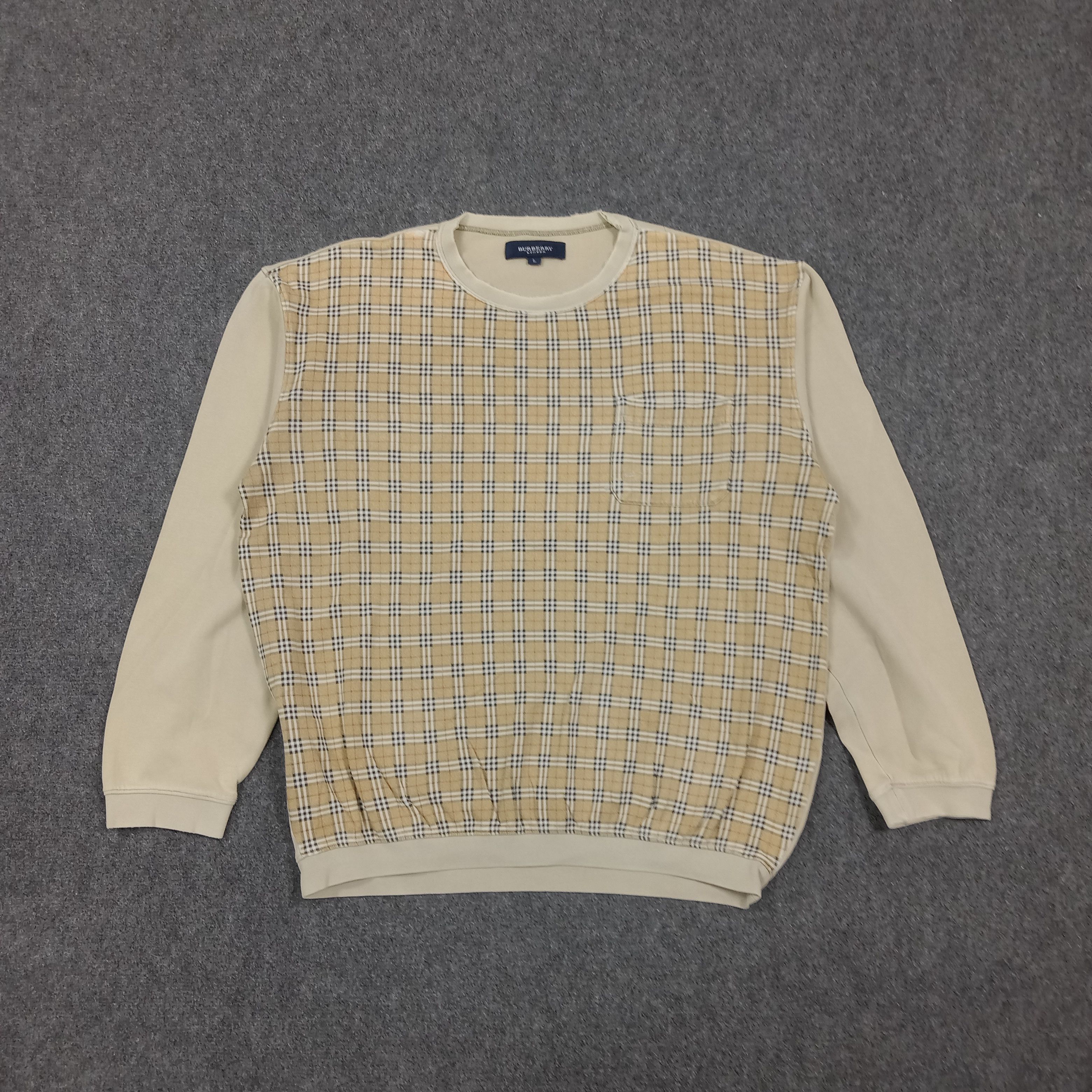 Burberry Burberry Nova Check Pocket Sweatshirt C274N11 Size US L / EU 52-54 / 3 - 1 Thumbnail