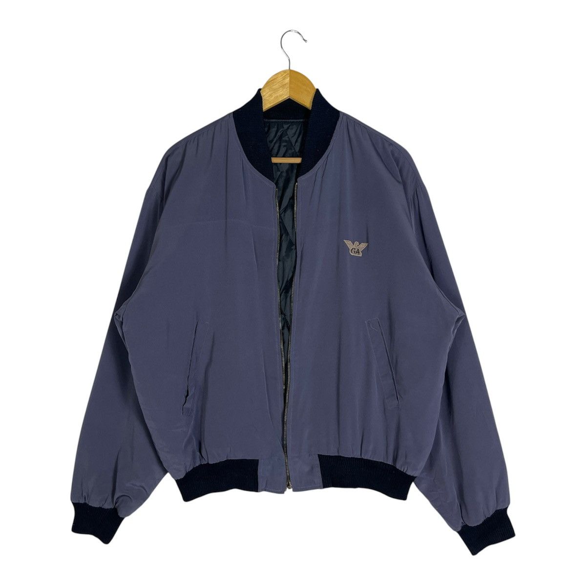 Giorgio Armani Vintage Giorgio Armani Eagle Firenze Address Bomber Jacket Size US M / EU 48-50 / 2 - 2 Thumbnail