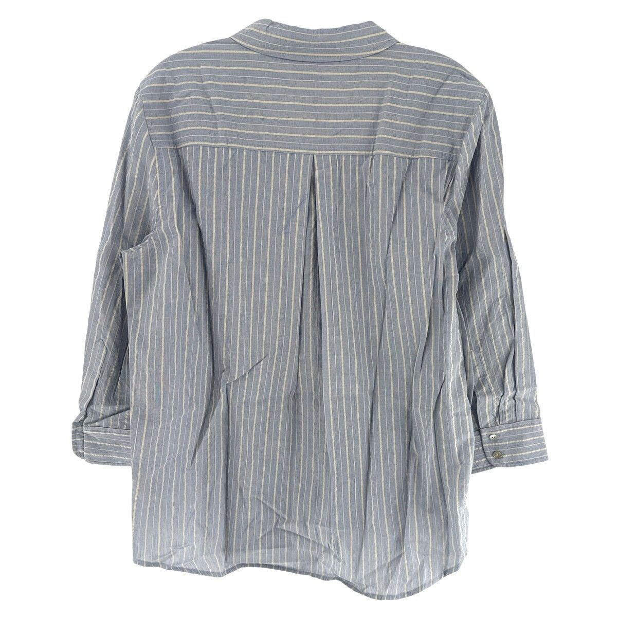 L'AGENCE L'Agence Women's Light Blue/Bone Stripe Daniella Shirt XL Size XL / US 12-14 / IT 48-50 - 9 Thumbnail