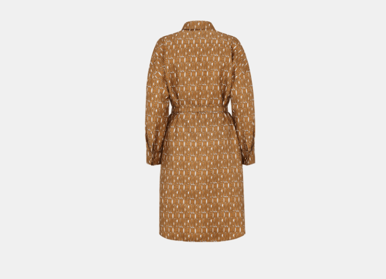 Dior o1w1db11225 451R45 Belted Mini Shirt Dress in Camel/White Size M / US 6-8 / IT 42-44 - 2 Thumbnail