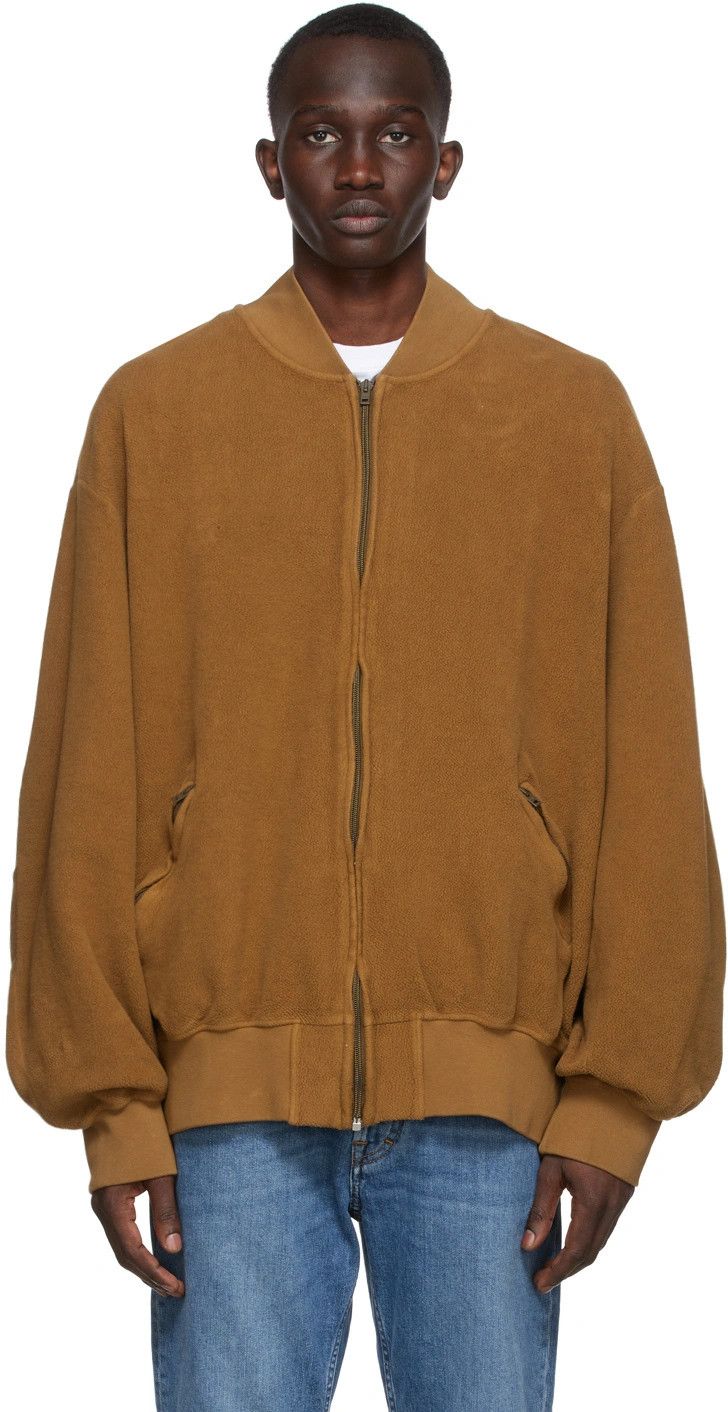 image of Acne Studios NWOT $450 - Brown Terry Zip Sweatshirt in Almond Brown, Men's (Size Medium)