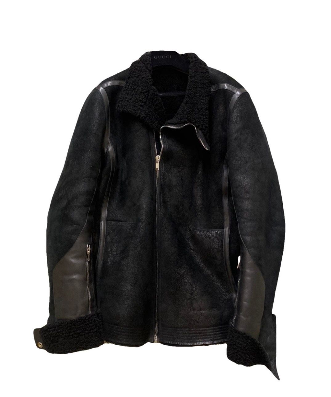 Pre-owned Rick Owens Fw17 Mongolian Lamb Leather Shearling Jacket 52 In Black