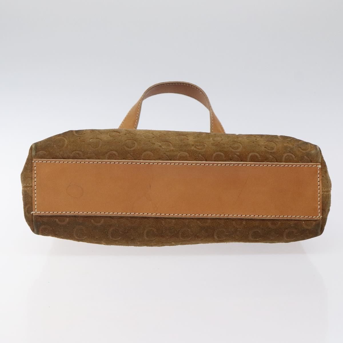 Celine CELINE Macadam Canvas Hand Bag Suede Brown Gold Size ONE SIZE - 9 Thumbnail