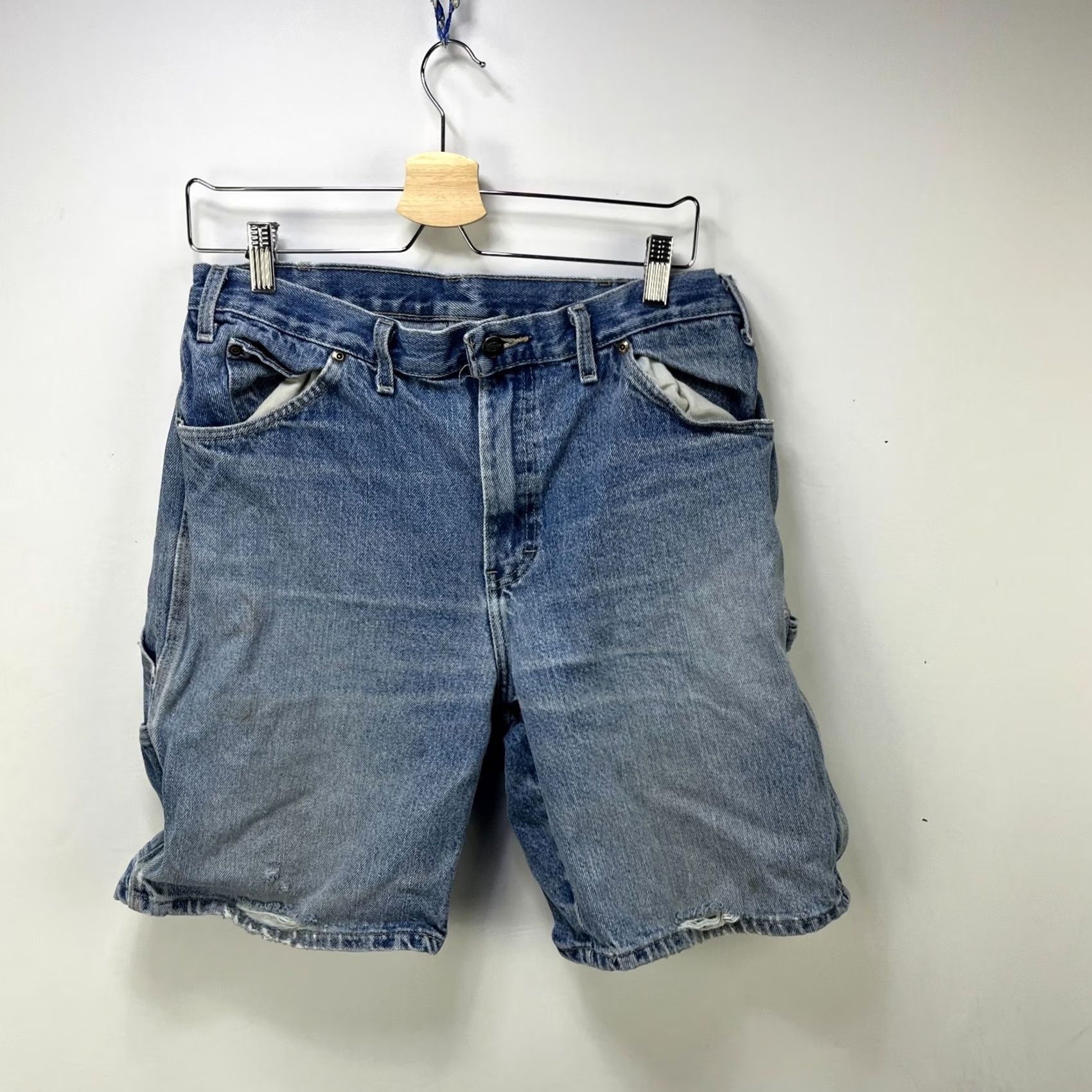 Dickies VINTAGE Dickies Jeans Shorts 32 Carpenter Jorts Denim 5-Pocket Blue Camouflage 90s Mens Shorts Women? Size US 32 / EU 48 - 4 Thumbnail