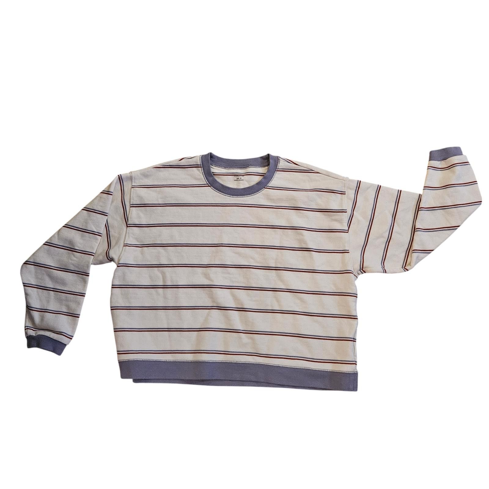 Madewell Madewell Striped Cropped Sweatshirt - Size M Size M / US 6-8 / IT 42-44 - 1 Thumbnail