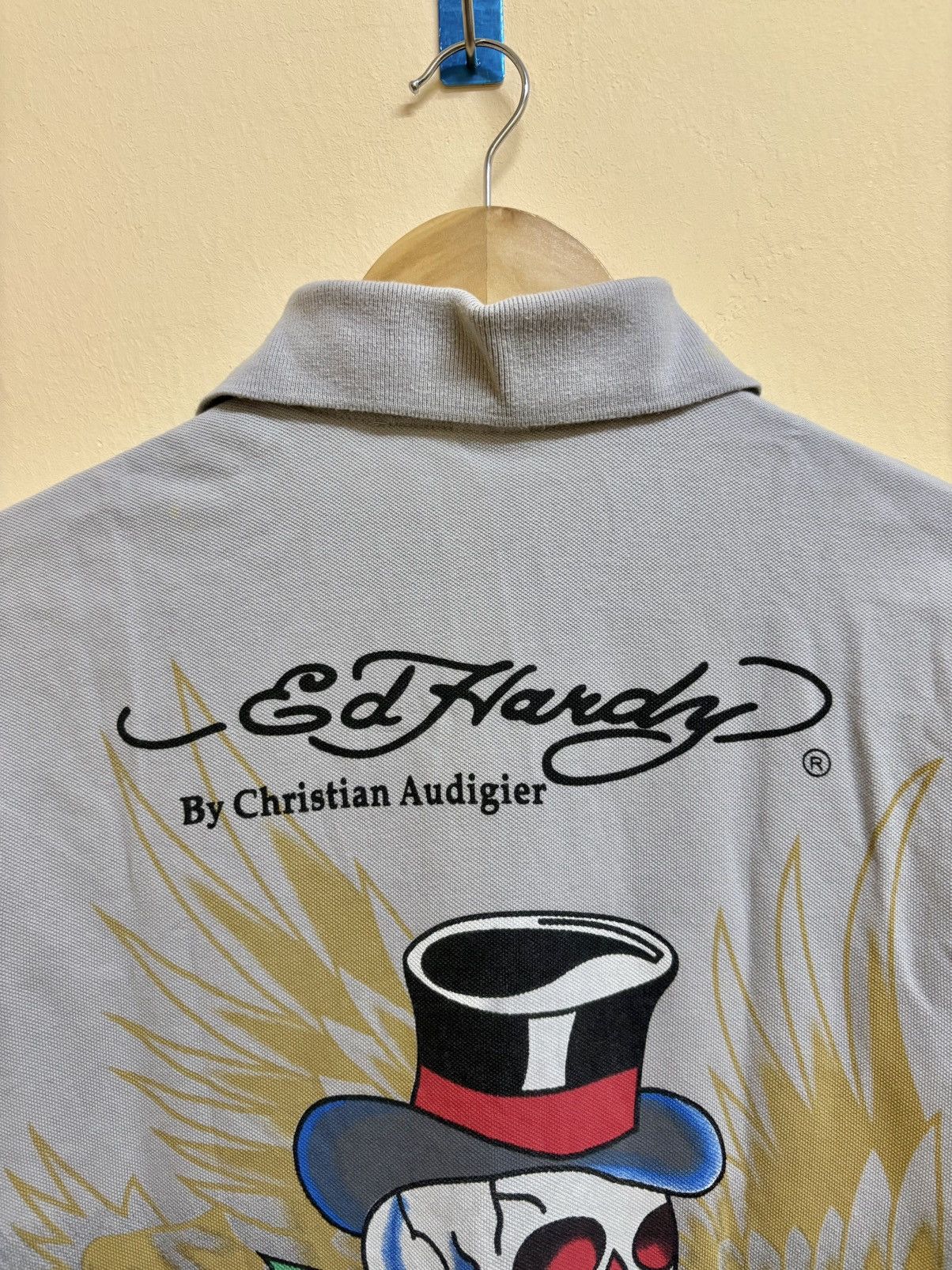 Ed Hardy Vintage Y2k Ed Hardy By Christian Audigier Skull Tiger Polo Size US M / EU 48-50 / 2 - 10 Thumbnail